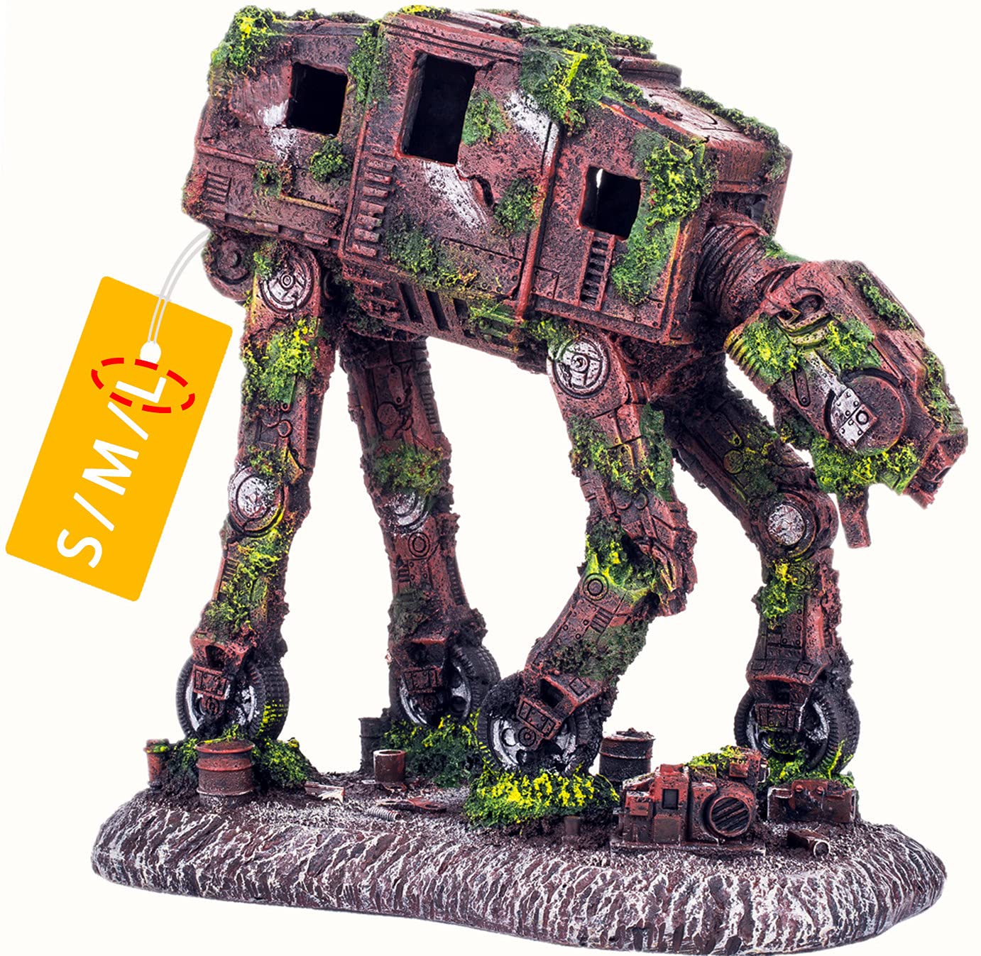 CREOMG Fish Tank Decorations, Multi Design Optional, Resin Aquarium Ornament, Creative Betta Fish Hide Cave for Aquarium Decorat