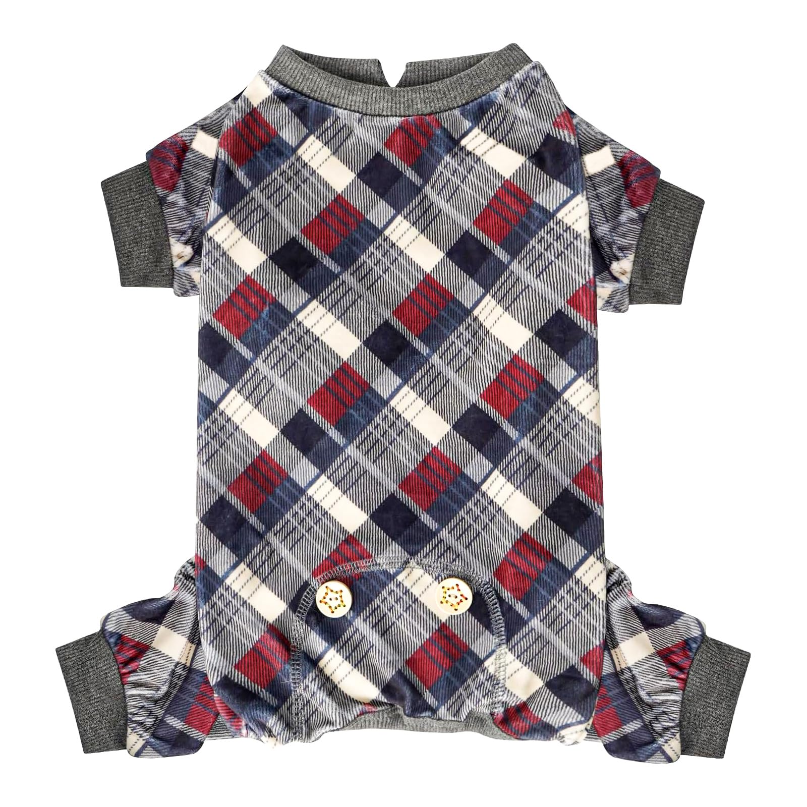 Kyeese Dogs Pajama Plaid Soft Material Lightweight Dog Pajamas Onesie Pet Pjs Dog Hair Cover Dog Clothes