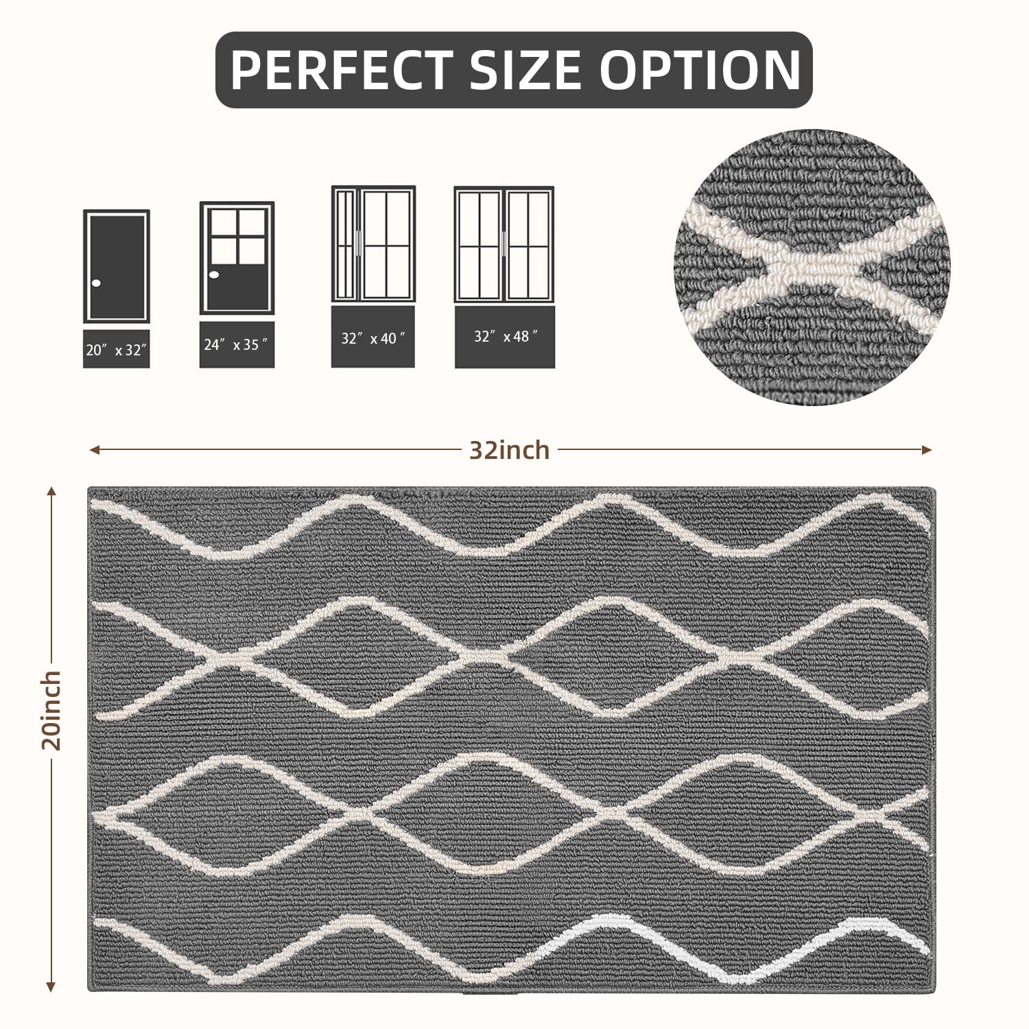 LWYYQB Mud Mats for Dogs Large, Dirt Trapper Mud Mats for Dogs Indoor Entrance for Food and Water Non-Slip Dog Bed Machine Washa