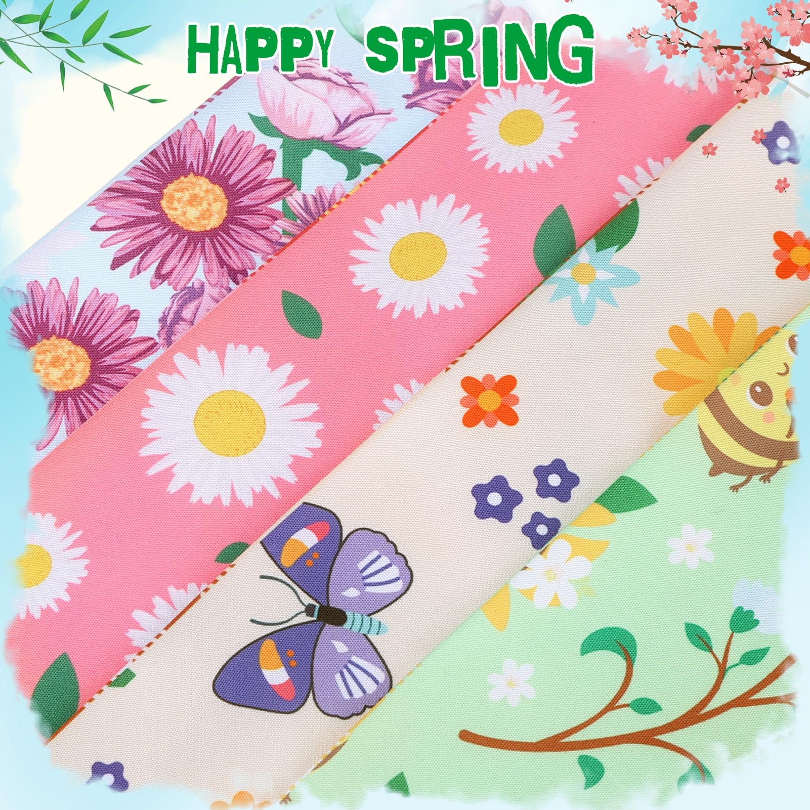 Pupteck Summer Dog Bandanas 4Pcs Outfit - Spring Soft Costume Pet Triangle Bibs Scarf, Pet Accessories Gifts For Small Medium La