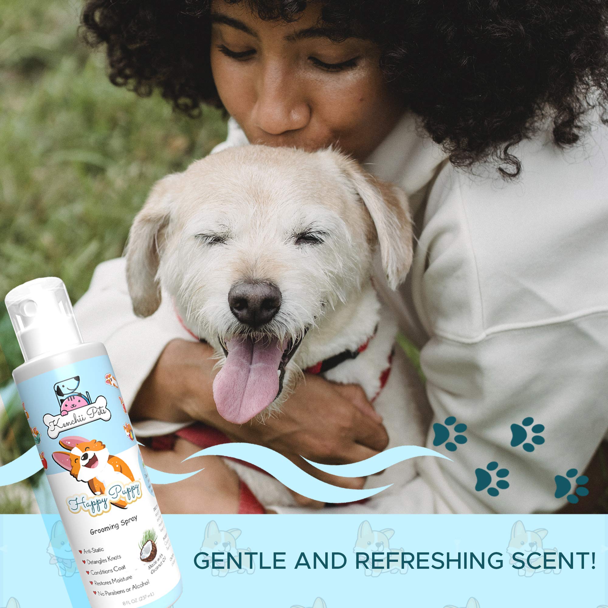 Professional Pet Grooming Spray For Puppies And Dogs | All-Natural Scented Moisturizing Dog Detangler Spray | Puppy Conditioner