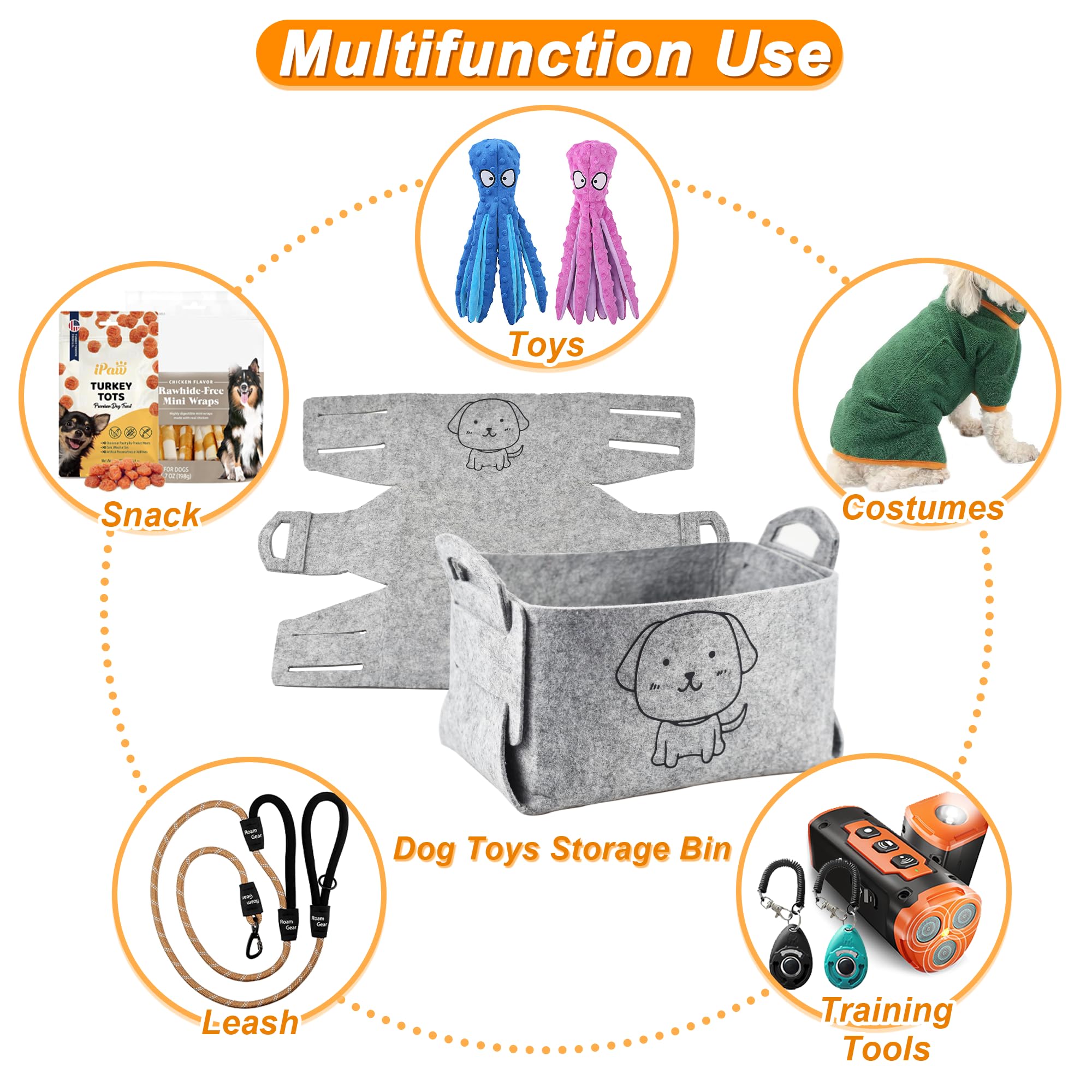 LECHONG 24 Pack Puppy Chew Toys, Dog Teething Toys with Storage Bin, Dog Rope Toys and Squeaky Toys for Boredom, Interactive Dog