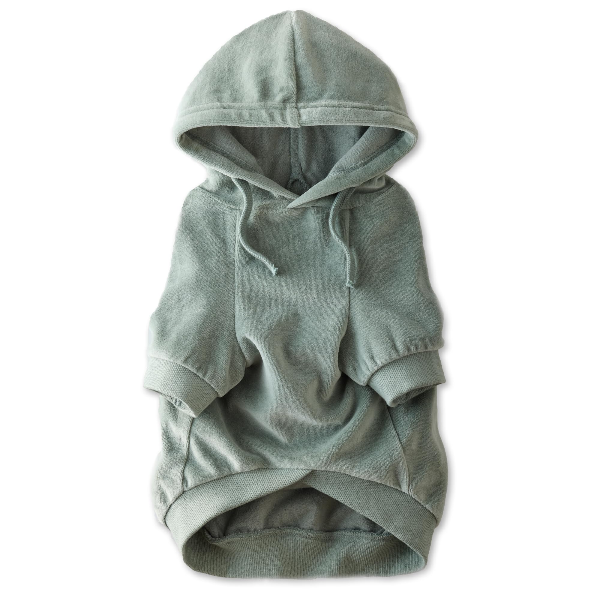 Pet Passion Organic Cotton Velour Dog Hoodie Pet Coat For Small, Medium And Large Dogs, Sage, Xx-Small