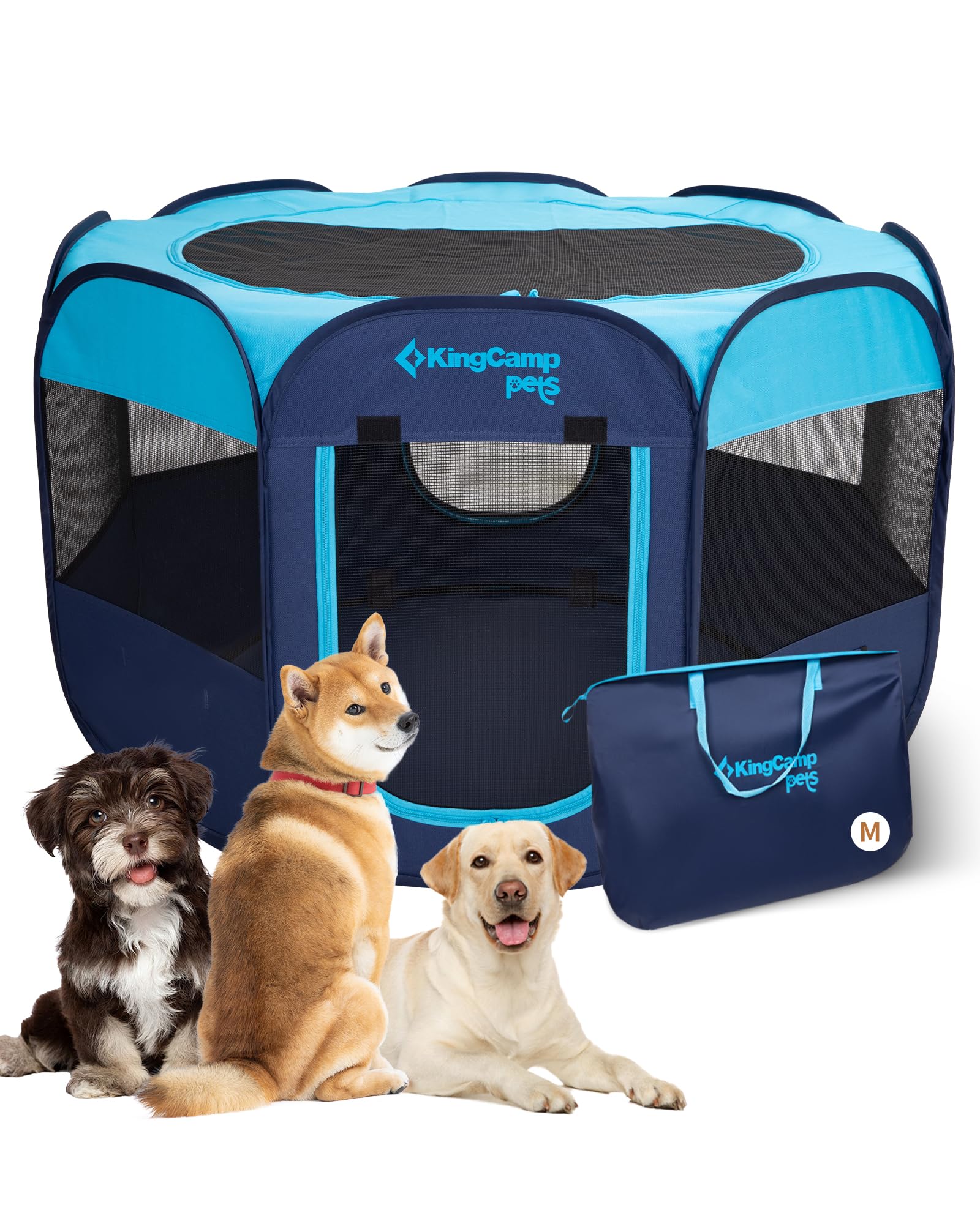 Kingcamp Dog Playpen, Portable Foldable Cat Kitten Puppy Tent Crates 29''/36''/50'' Pop Up Pet Playpen With Zippered Bottom & Co