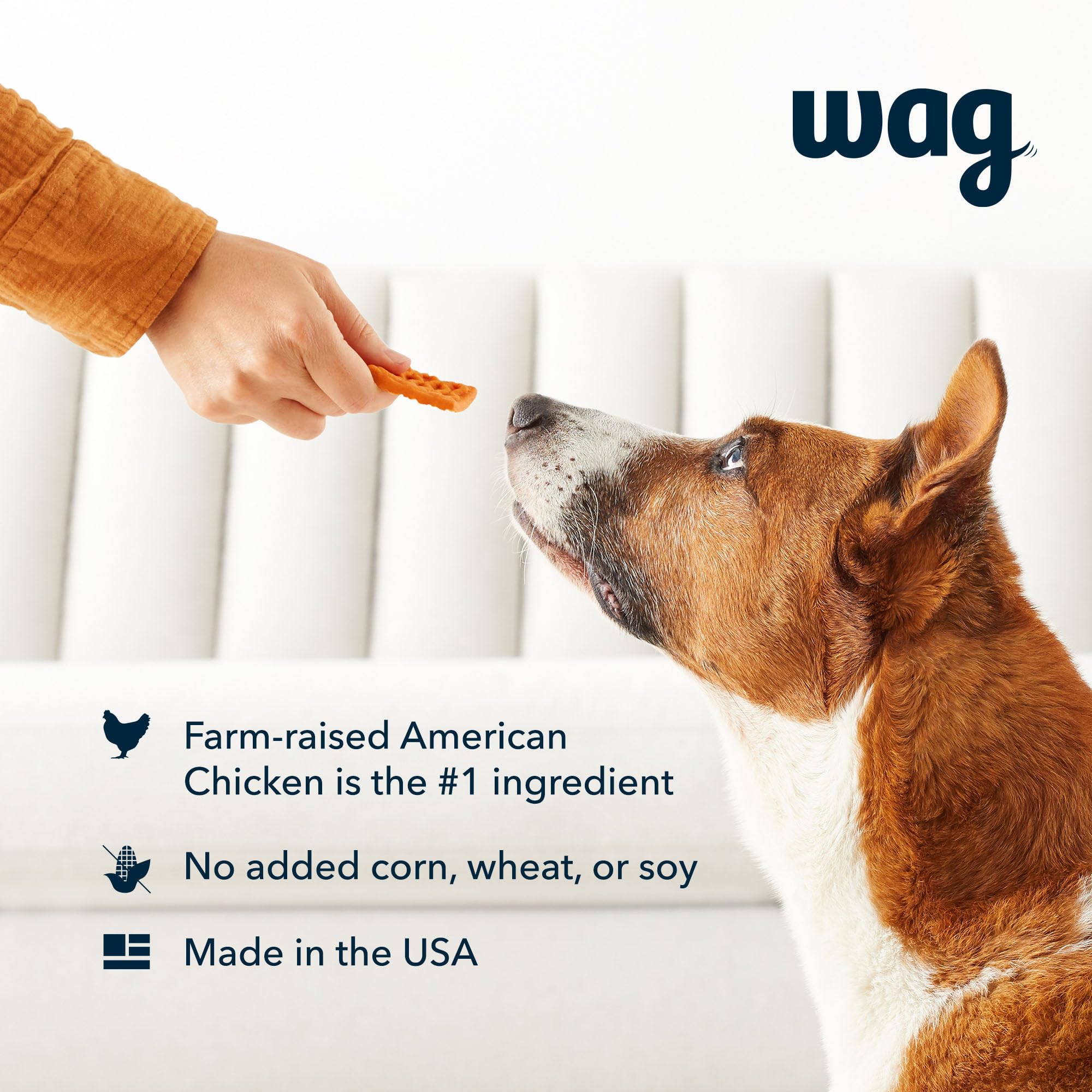 Amazon Brand - Wag Dog Treats, Chicken and Waffle Bites, 12 oz Resealable Pack of 1