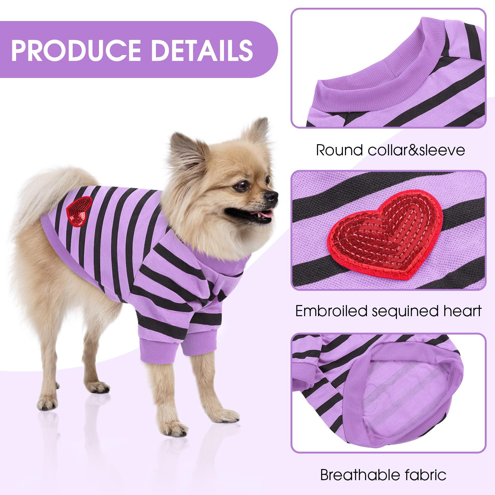 Queenmore Large Striped Dog Shirt,Soft Breathable Dog Shirt For Dogs Cats Boy Girl,Pet Clothes For All Season,Breathable Lightwe