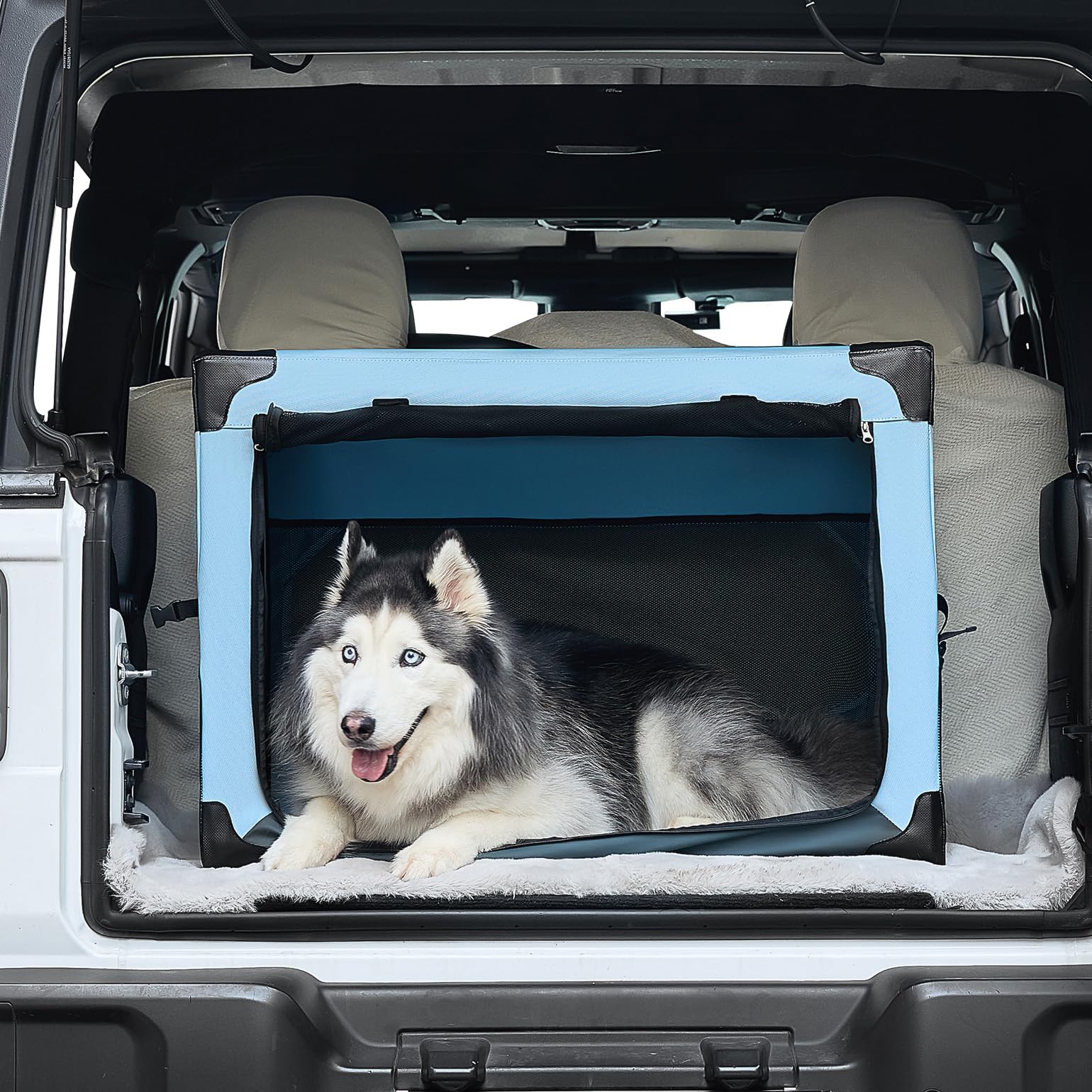Joytutus Collapsible Dog Crate, 32 Inch Portable Pet Crate For Car, Travel Dog Kennel Foldable Dog Crate For Large Dog 50Lbs, So