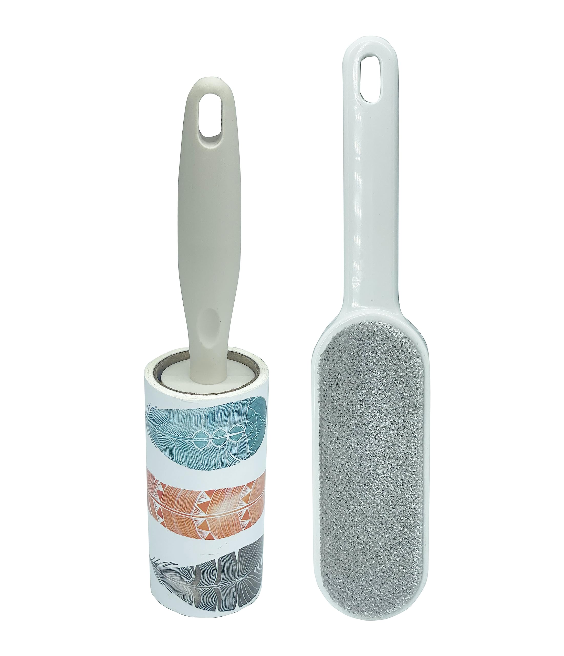 House of Quirk Lint Rollers Reusable Sticky Picker Cleaner Roller with Pet Hair Remover Brush 10cm Sheet 60 Sheets 1 Roll + 1 Pe