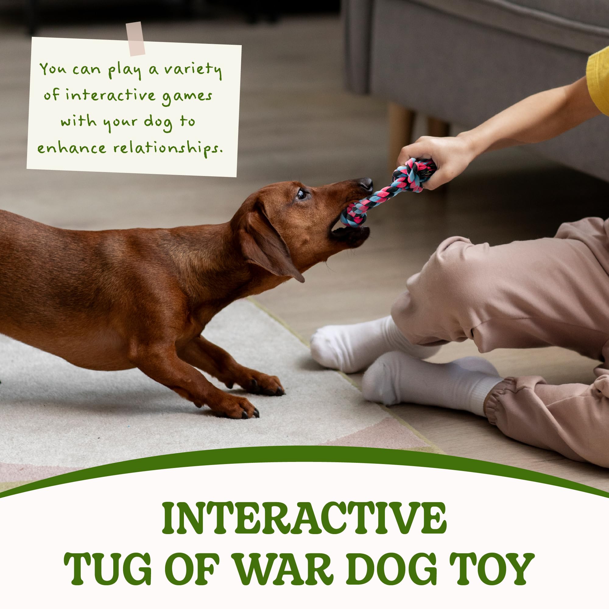 Sharlovy Puppy Rope Toy, Dog Rope Toy For Small Dogs, Puppy Teething Toys, Cotton Interactive Tug Of War Dog Toy For Puppies Bor