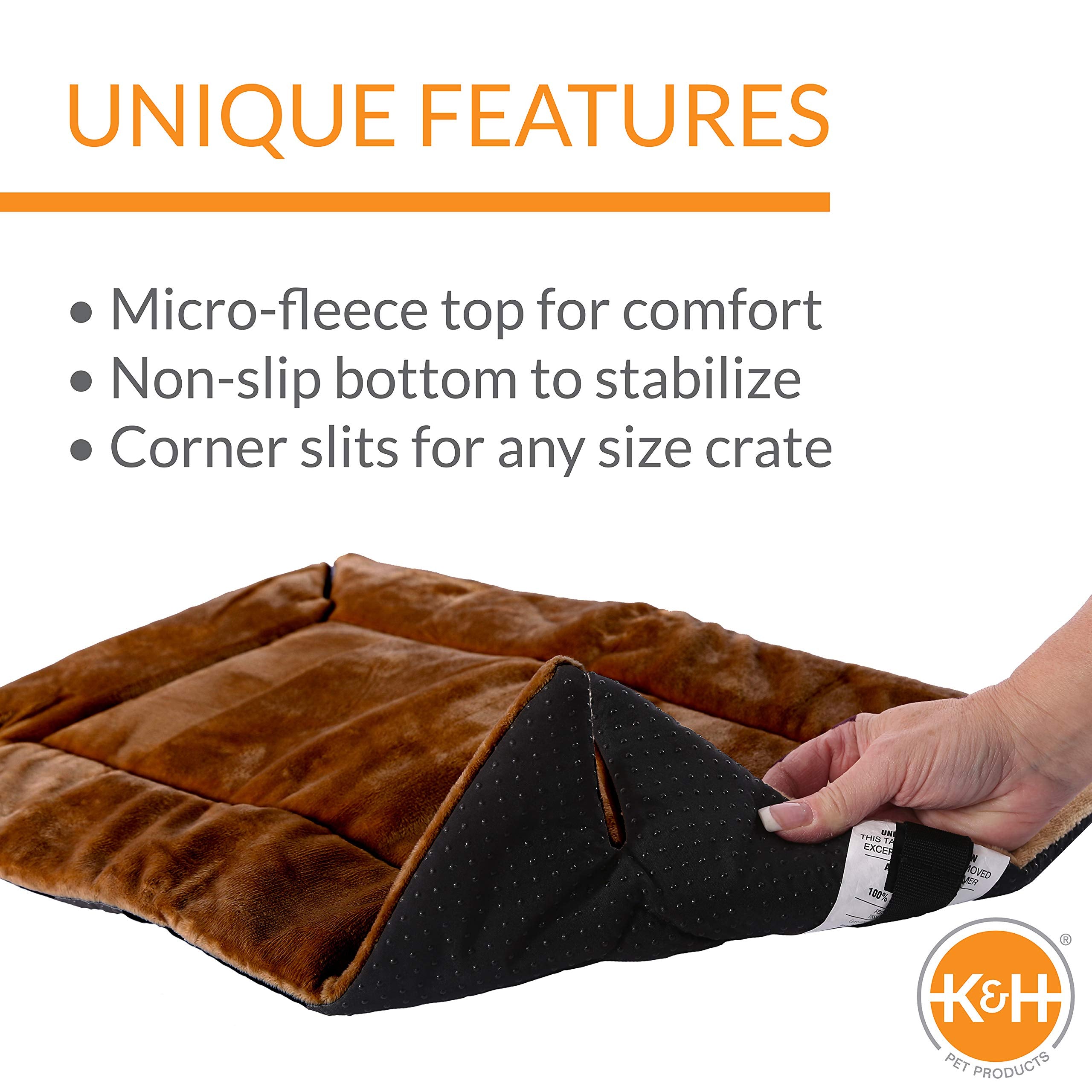 K&H Pet Products Self-Warming Dog Crate Pad, Self Heating Cat Mat, Portable, Machine Washable, No Electric Needed, Adjustable Fi