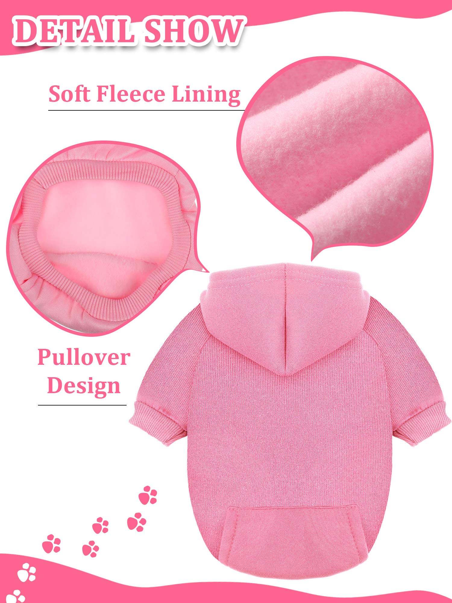 Syhood 4-Piece Small Dog Sweater Set - Dog Hoodie Clothes With Hat For Small Dogs, Chihuahua, Winter Warm Hoodies & Coat With Po