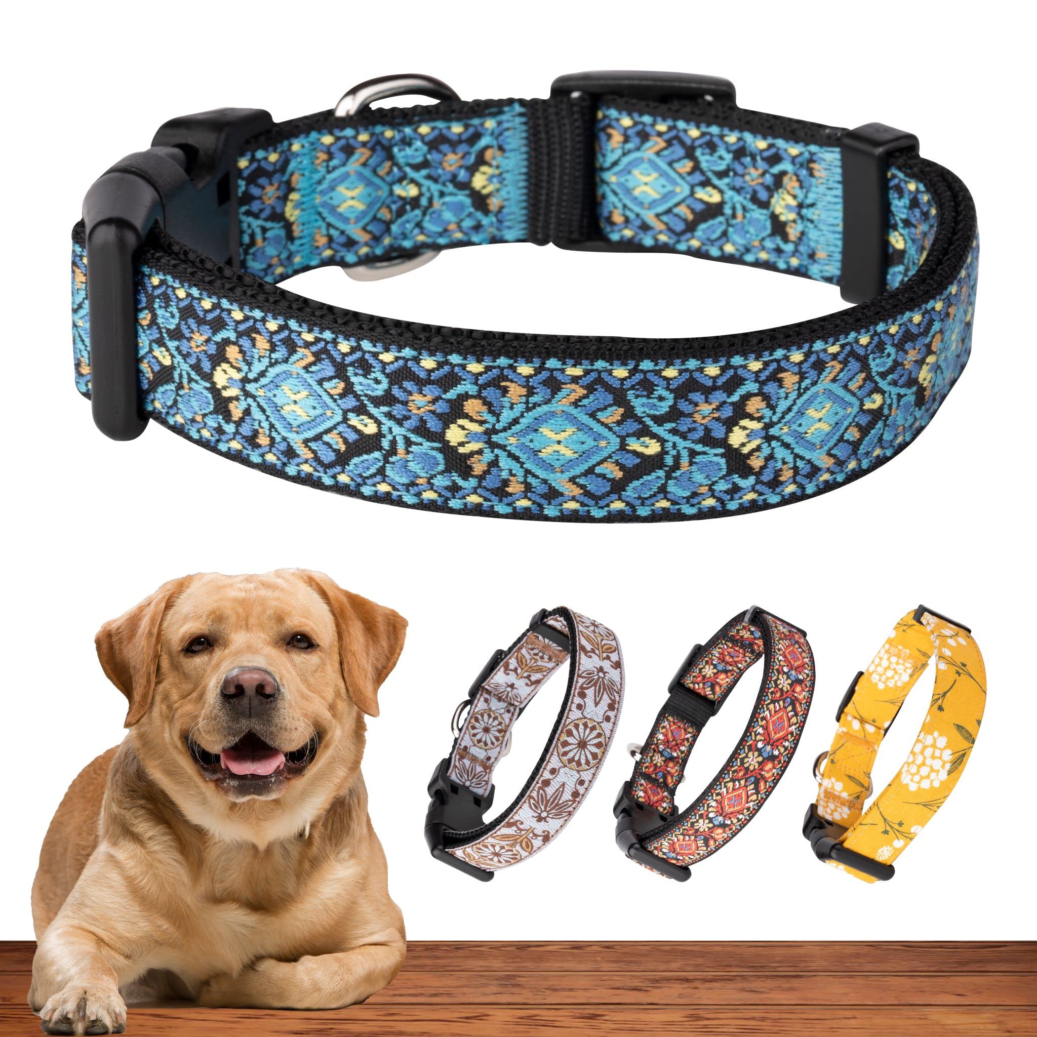Dog Collars For Small Medium & Large Dogs Puppy Quick Release Buckle, Long Lasting, Adjustable, Heavy Duty Collars