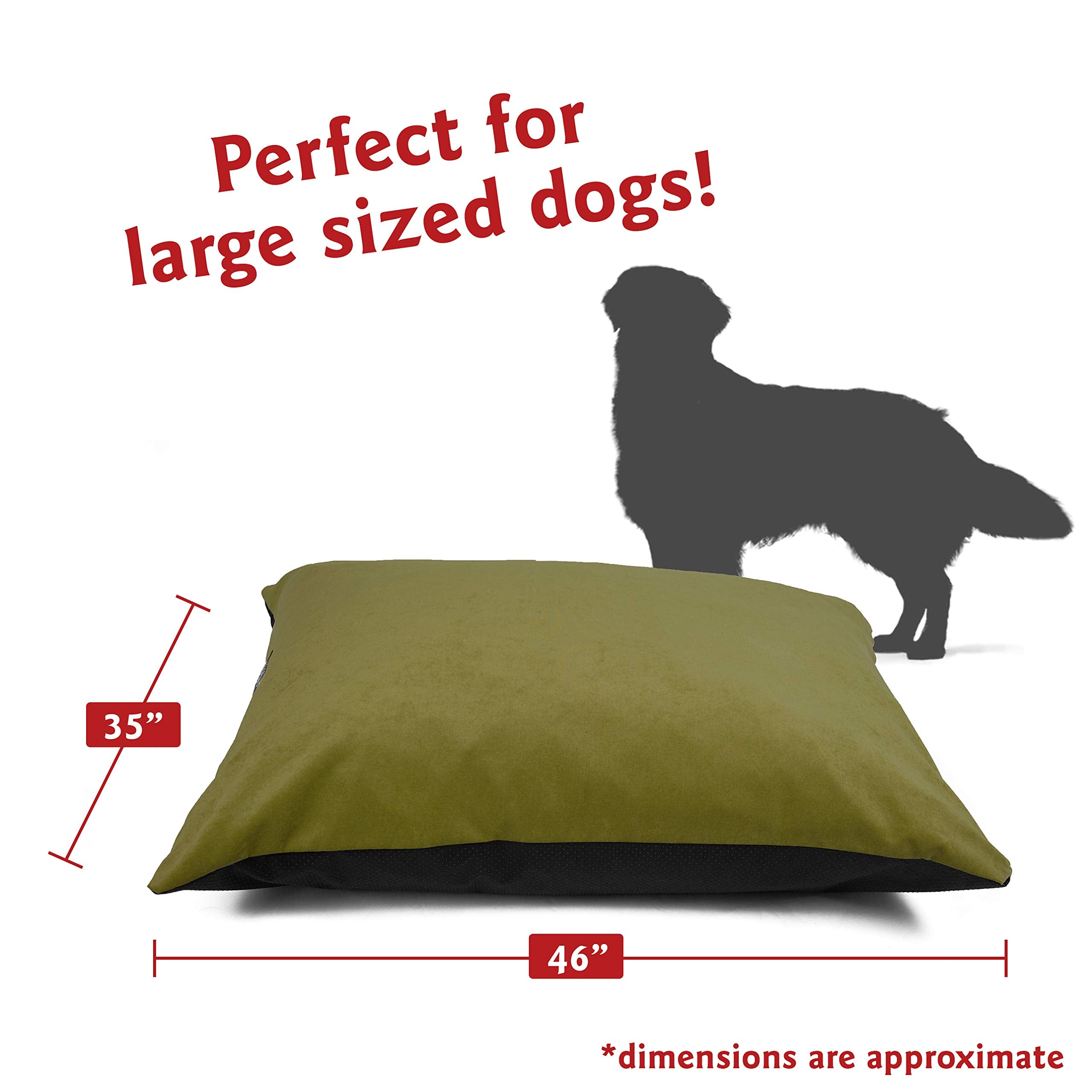 Majestic Pet Rectangle Large Dog Bed Washable, Non-Slip for Large Breeds 46 x 35 Inch Villa Fern
