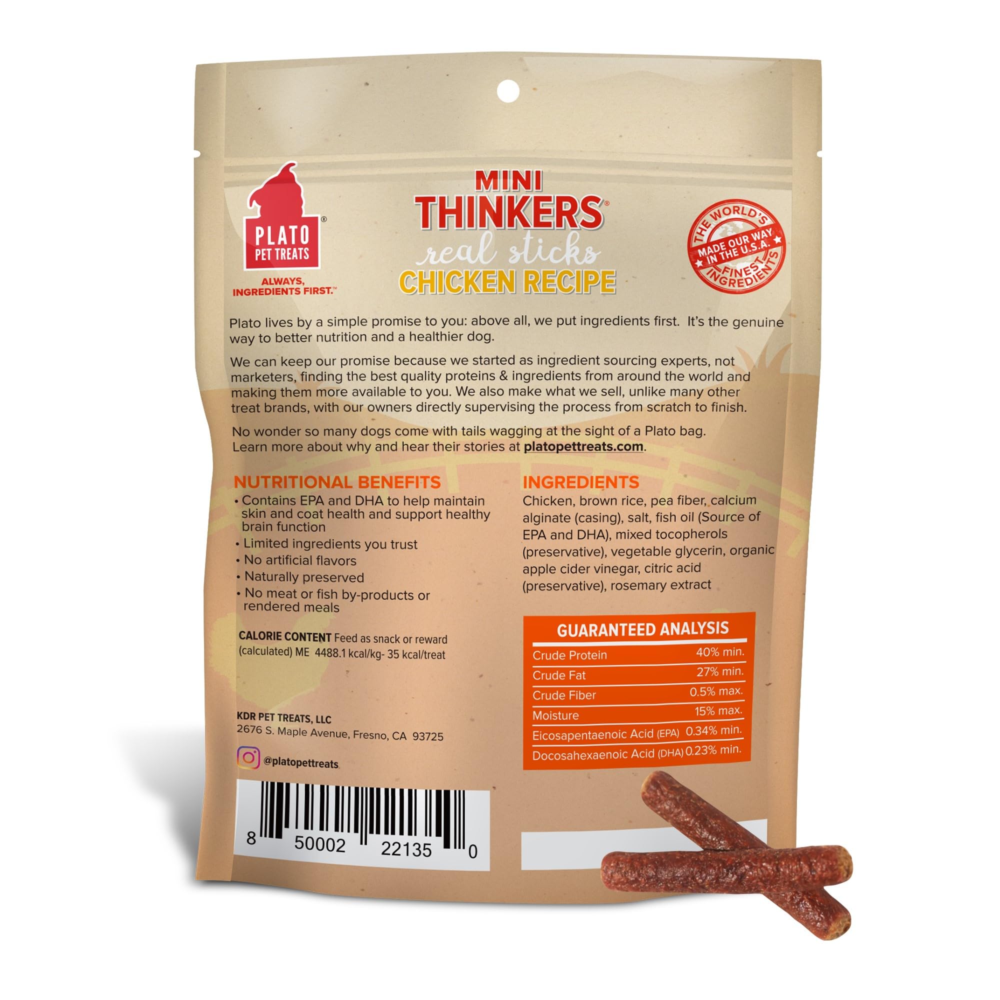 Plato Dog Mini Thinkers Chicken 6Oz
