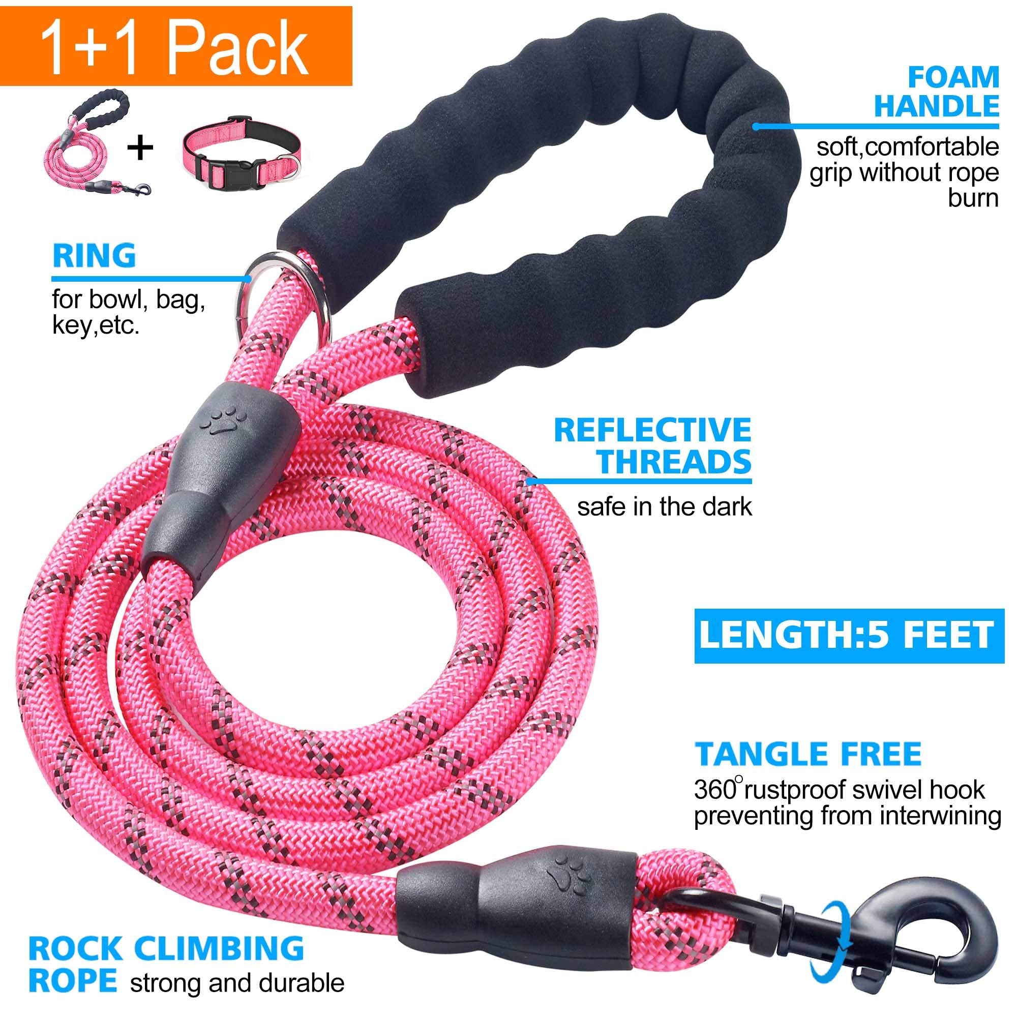 Ladoogo Reflective Dog Collar Padded With Soft Neoprene Breathable Adjustable Nylon Dog Collars For Small Medium Large Dogs (Col