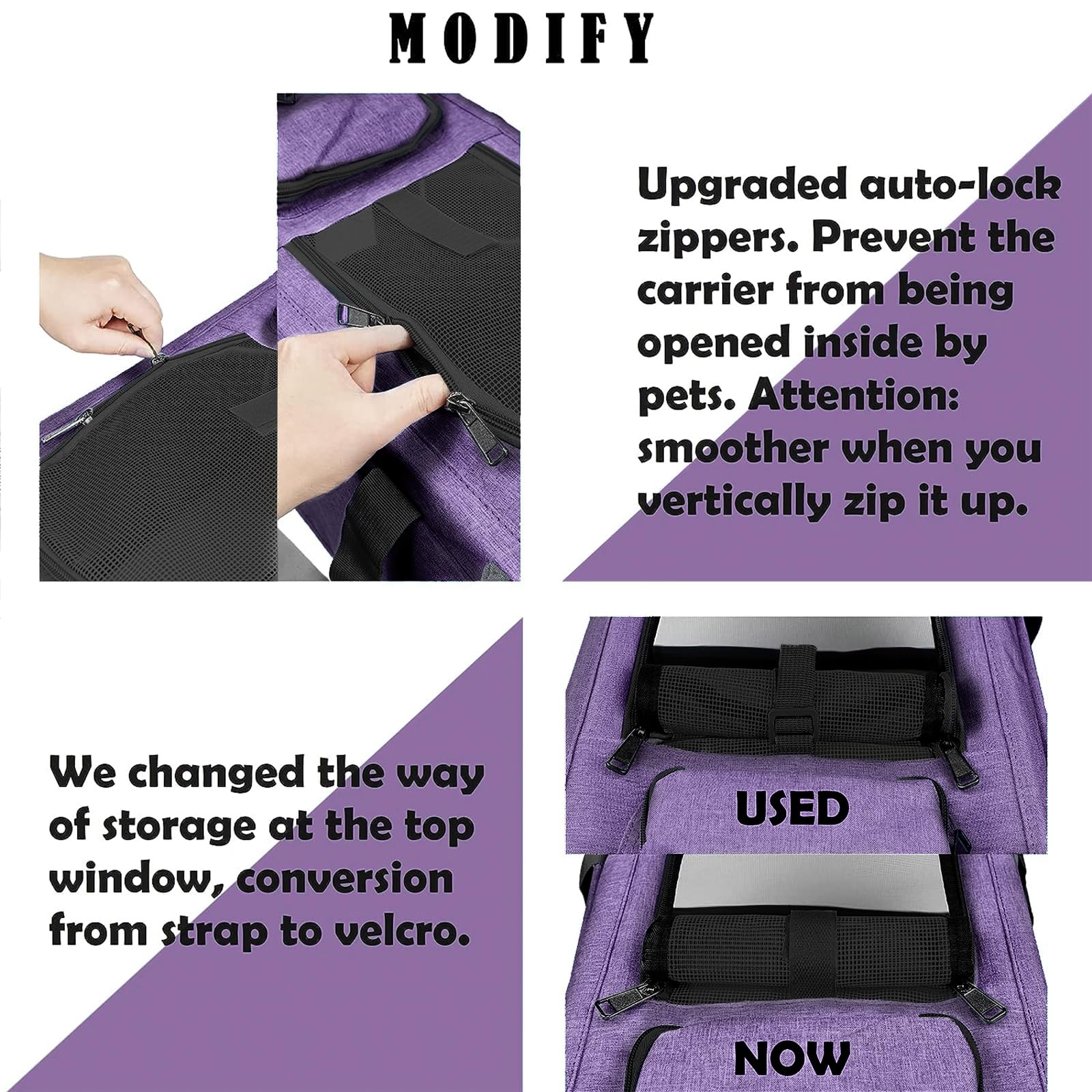 Gapzer Carrying Bag For Yorkie Dog Travel Kennel Ventilated Softside Pet Carrier Tiny Dog Crate For Teacup Poodle 12Lb Large Kitty Transport Cage With Cover Chihuahua Supply Purple