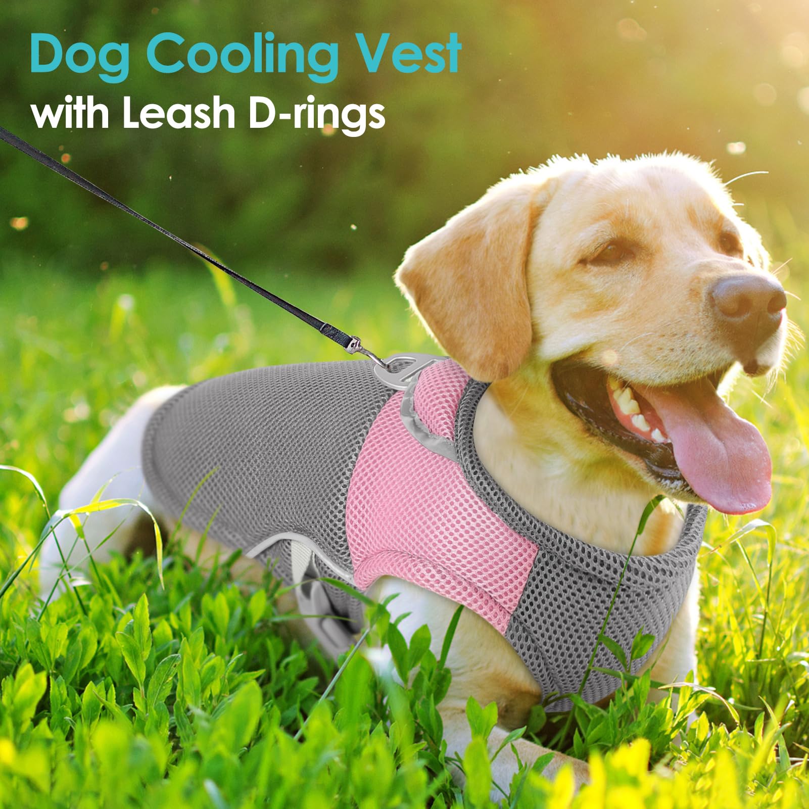 Aofitee Dog Cooling Vest Large, Cooling Jacket For Dogs, Breathable Cooler Dog Shirt With Harness D-Ring, Lightweight Dogs Coole