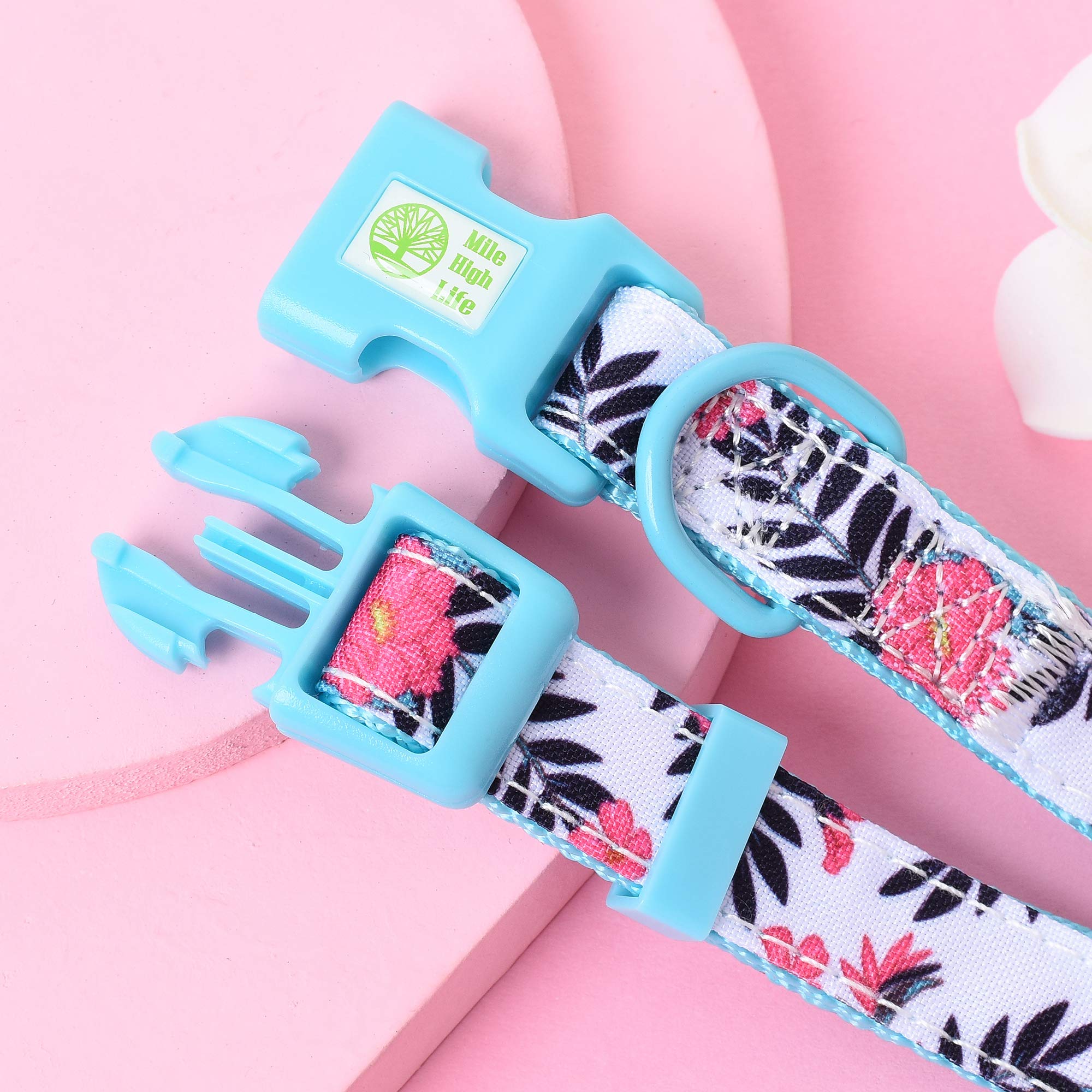 Mile High Life | Cute Bandana Collar | Soft Poly Cotton Fabric Collar For Small Dogs | Flower & Fruit Pattern(Peony, Bandana-S)