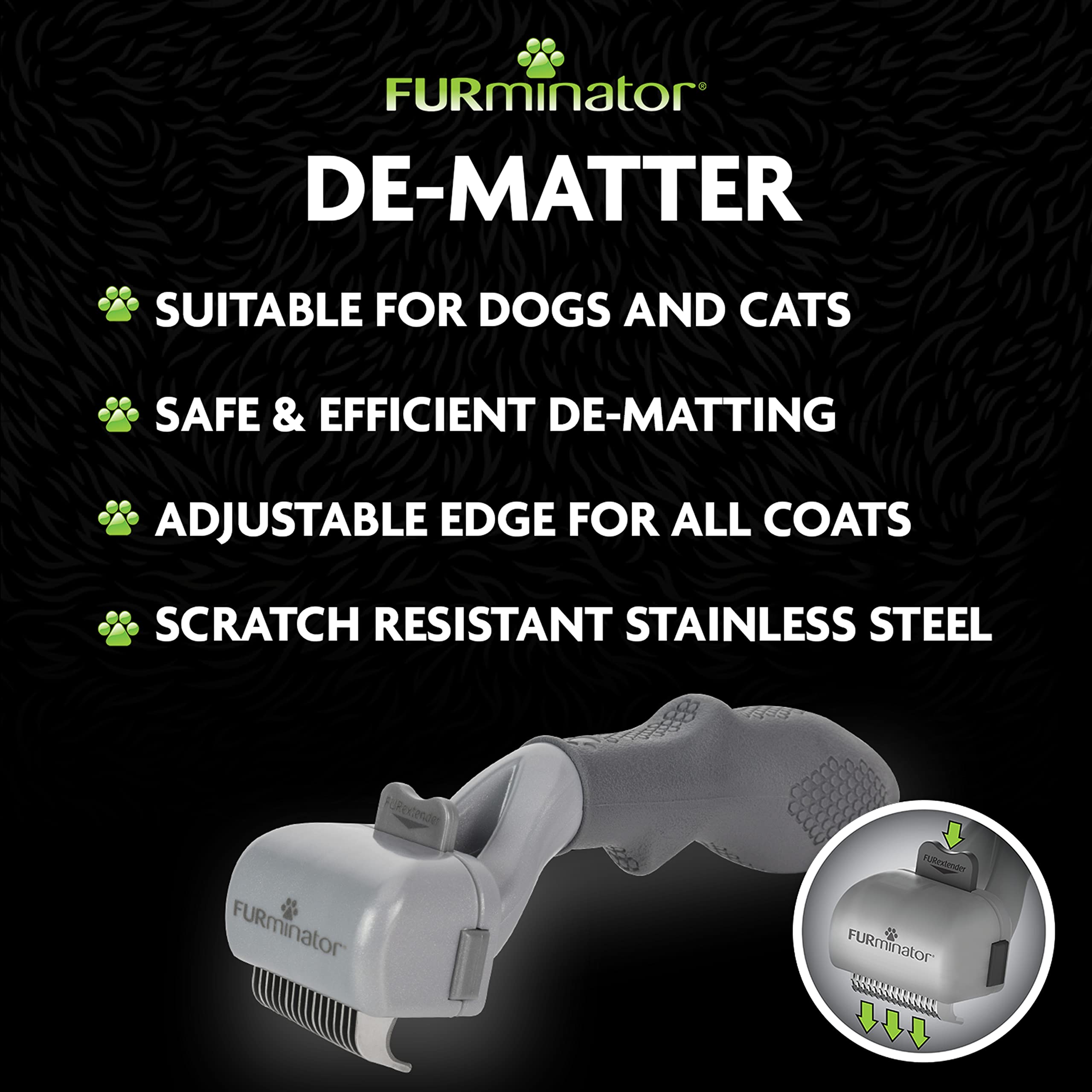 Furminator Adjustable Dematter Tool For Cats And Dogs