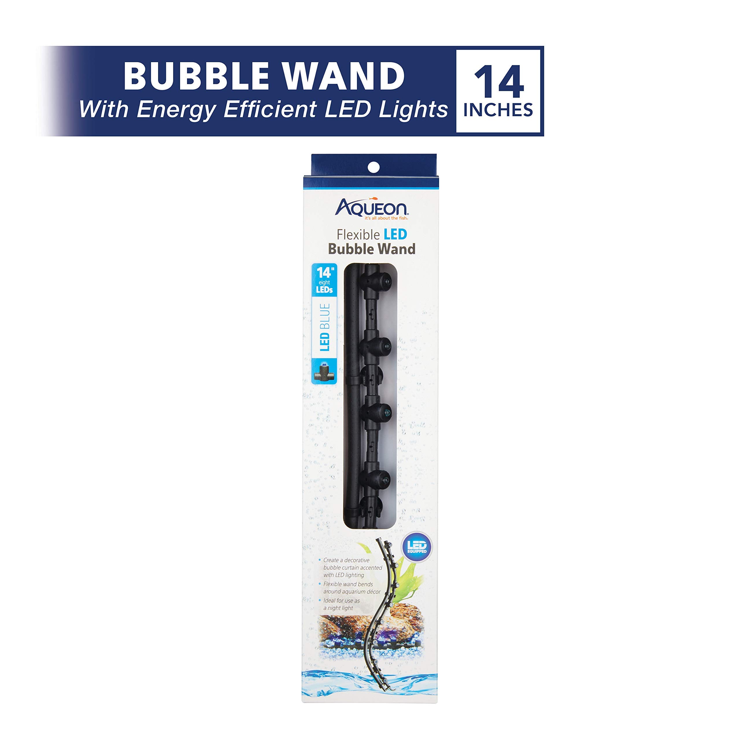 Aqueon Fish Tank Aquarium Flexible Led Accent Light And Bubble Wand, Blue, 14 Inch