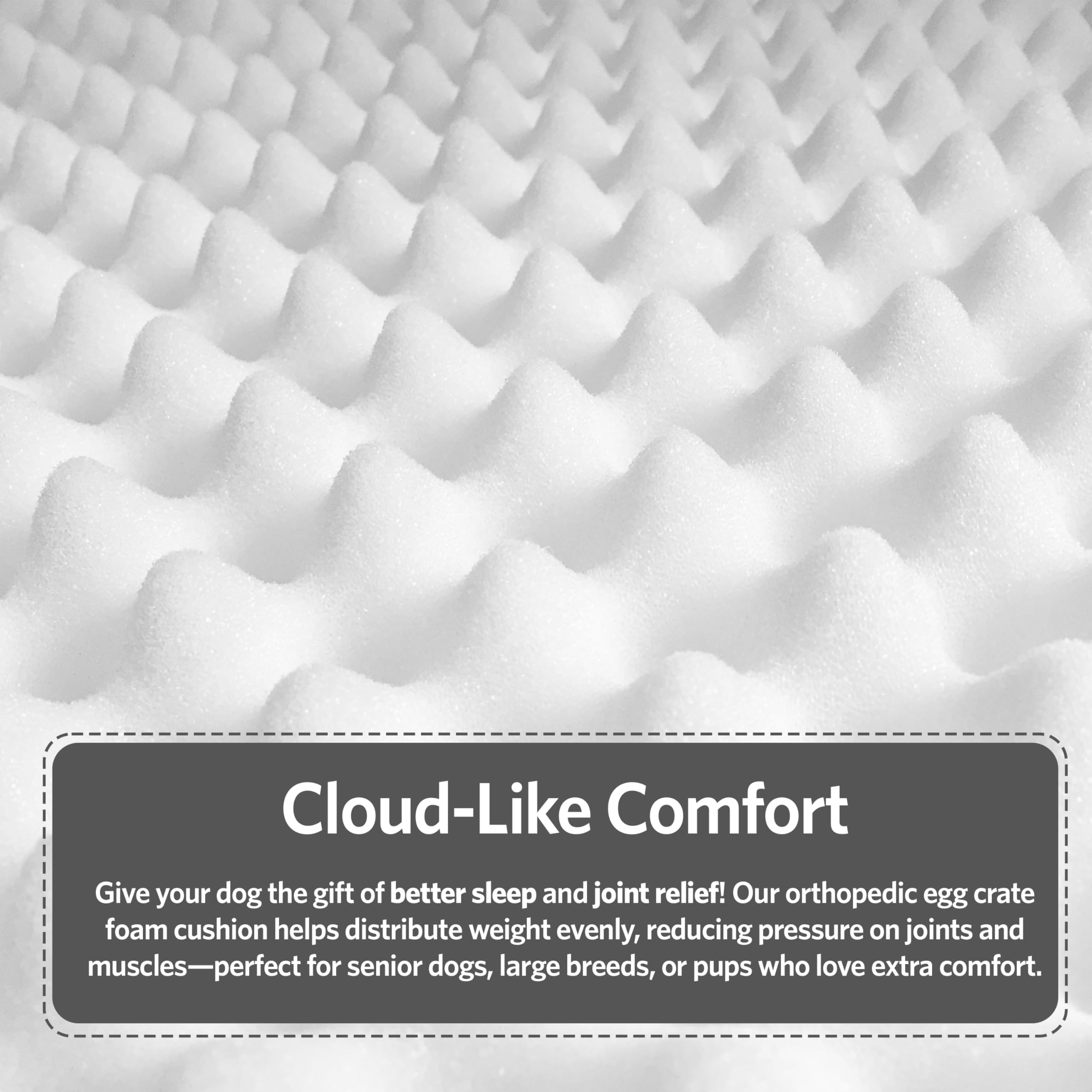 Midwest Homes For Pets Orthoperdic Egg-Crate Nesting Pet Bed W/ Teflon Fabric Protector, Small Gray