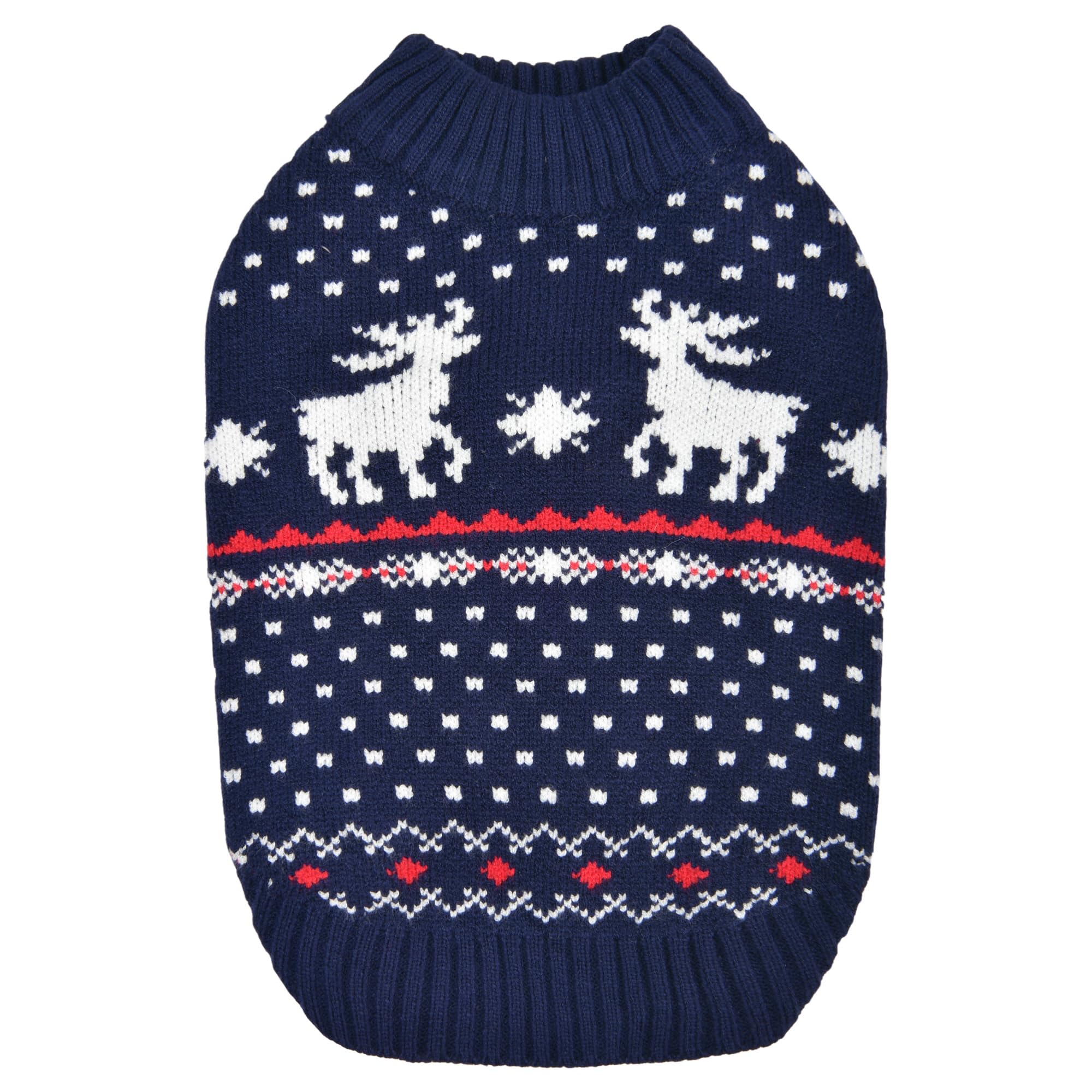 Puppia Dyani Dog Knit Sweater Winter Season For Small And Medium Dogs, Navy, Medium