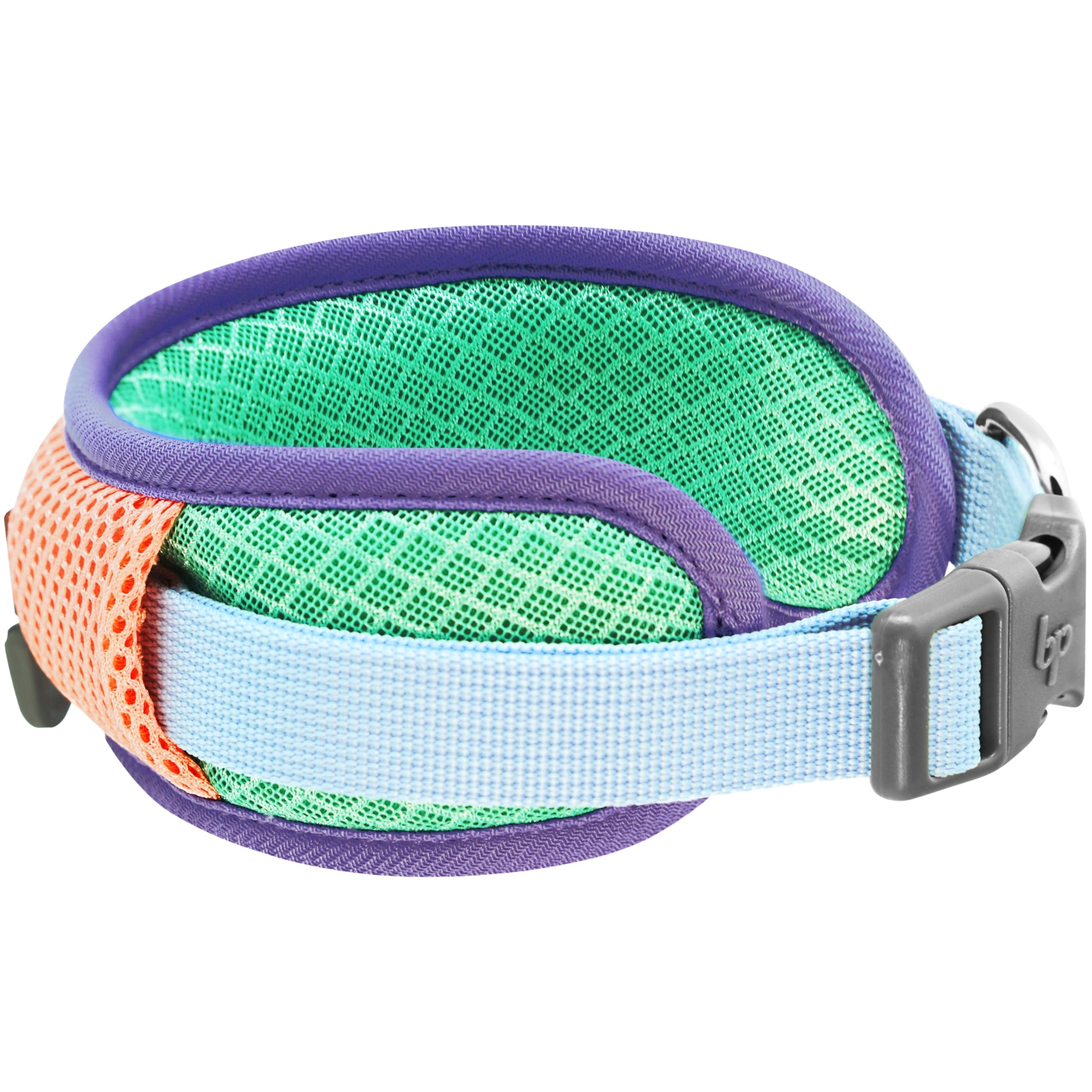 Blueberry Pet Vibrant Mesh Padded Ultra Cool Lightweight Dog Collar For Large Dogs, Mint & Coral, Neck 18''-26'', Girl Dog Colla
