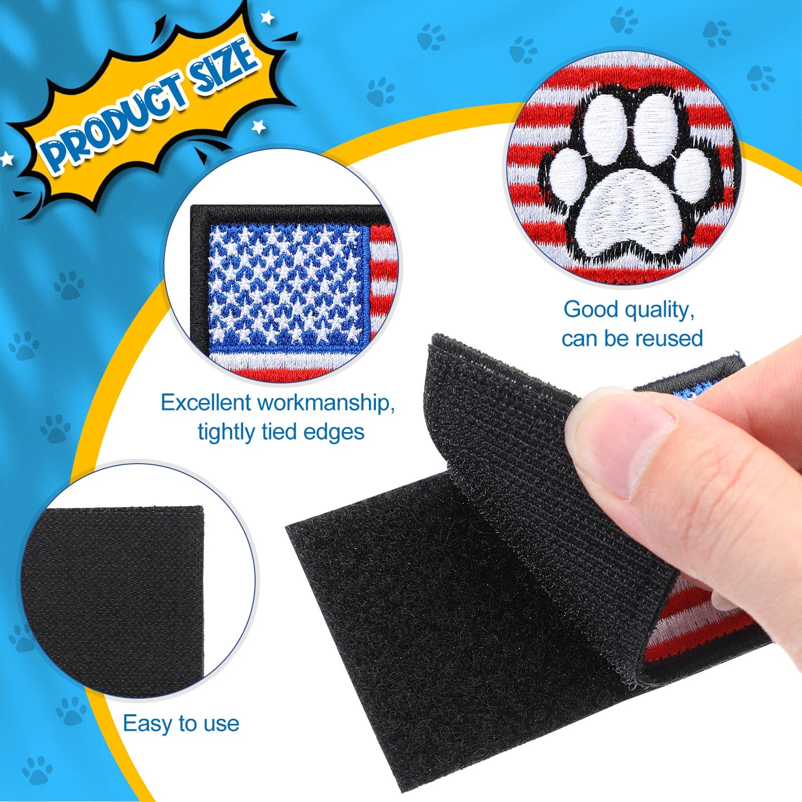Chunyin 12 Pieces Dog Patches For Service Dog Vest Removable Tactical Harness Service Puppy Embroidered In Training Animal Worki