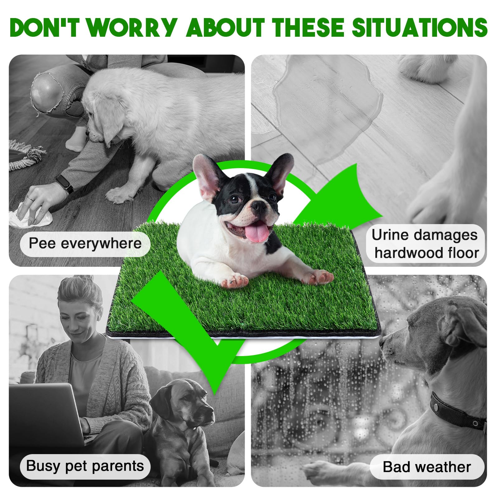 Dog Grass Mat With Pee Pad 20  25'', Small Dog Litter Box Indoor Artificial Turf Grass Porch Waterproof Patio Potty Tray For Dog