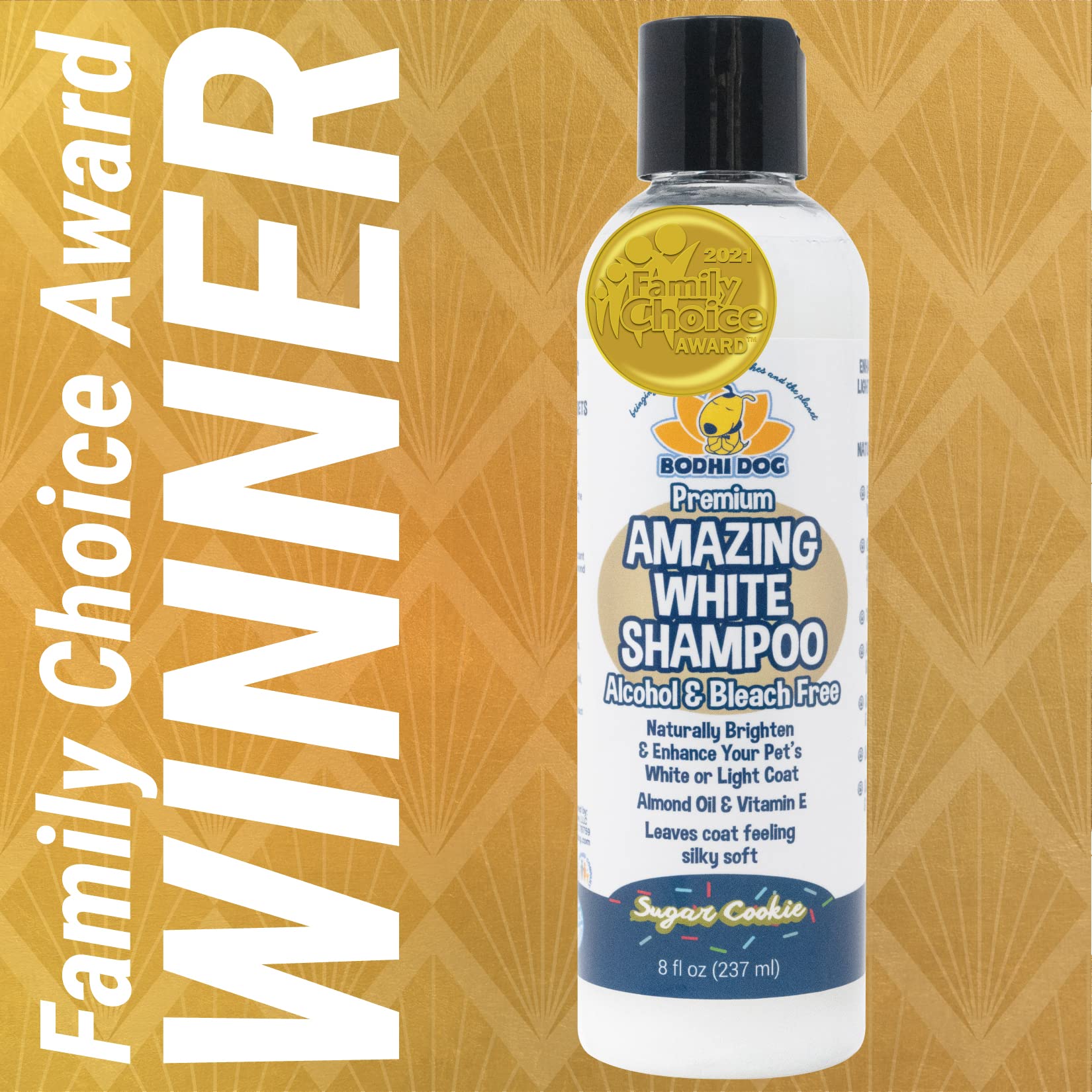 Bodhi Dog Amazing White Shampoo For Dogs - Brightens White & Light Coats - Plant-Based - Made With Natural Ingredients -Safe & E