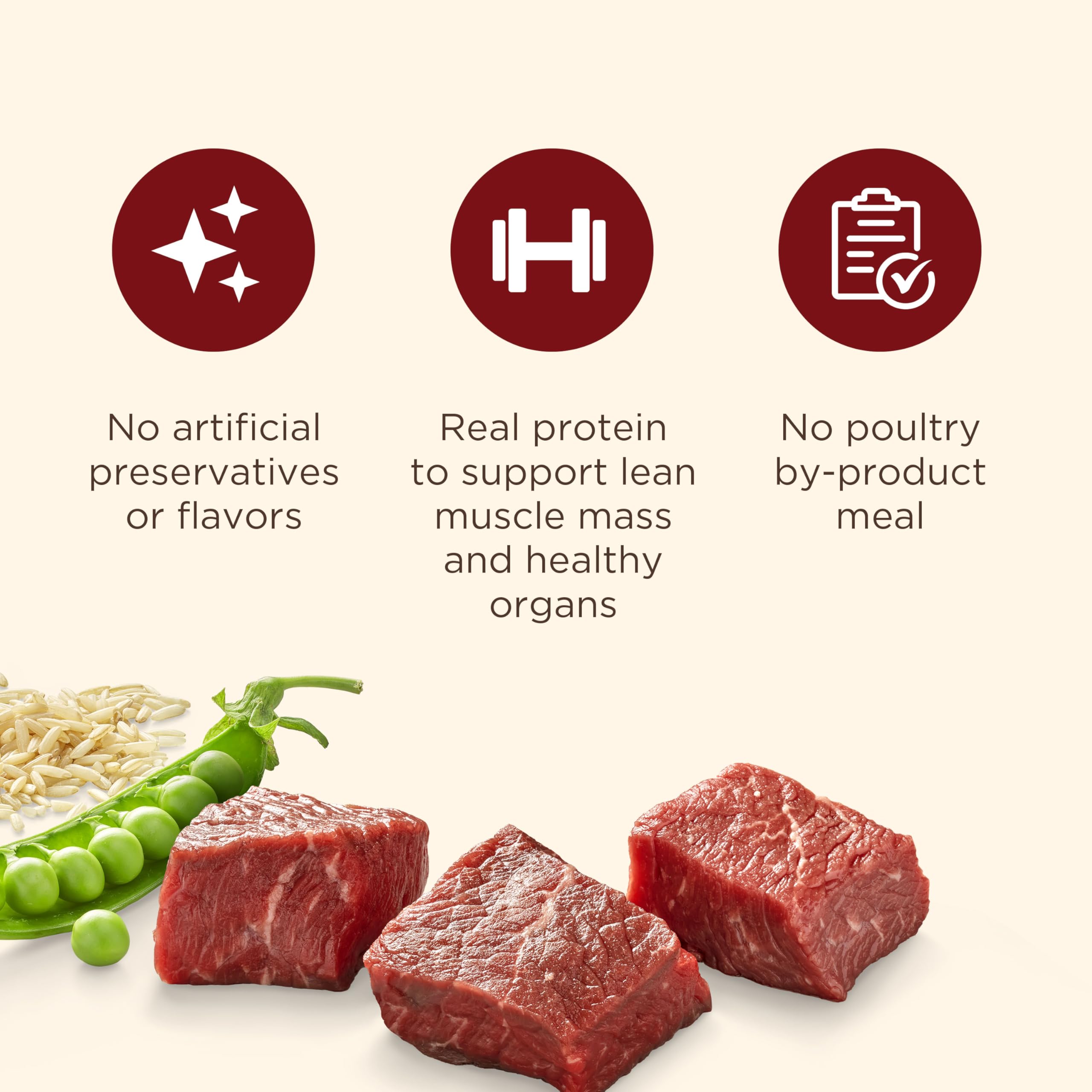 Nutrish Rachael Ray Premium Natural Dry Dog Food with Added Vitamins, Minerals & Taurine, Real Beef, Pea, & Brown Rice Recipe, 6