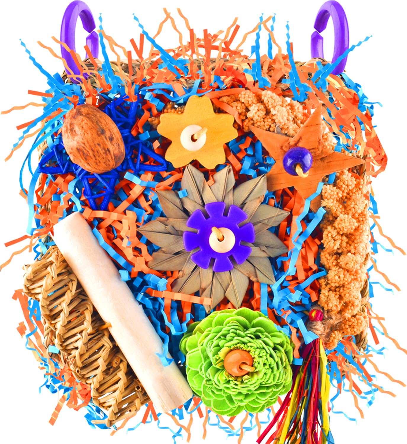 Katumo Bird Toys, Parakeet Toys Cockatiel Foraging Toys Conure Shredder Toys Bird Cage Toys For Lovebird Budgie Parrotlet Small-