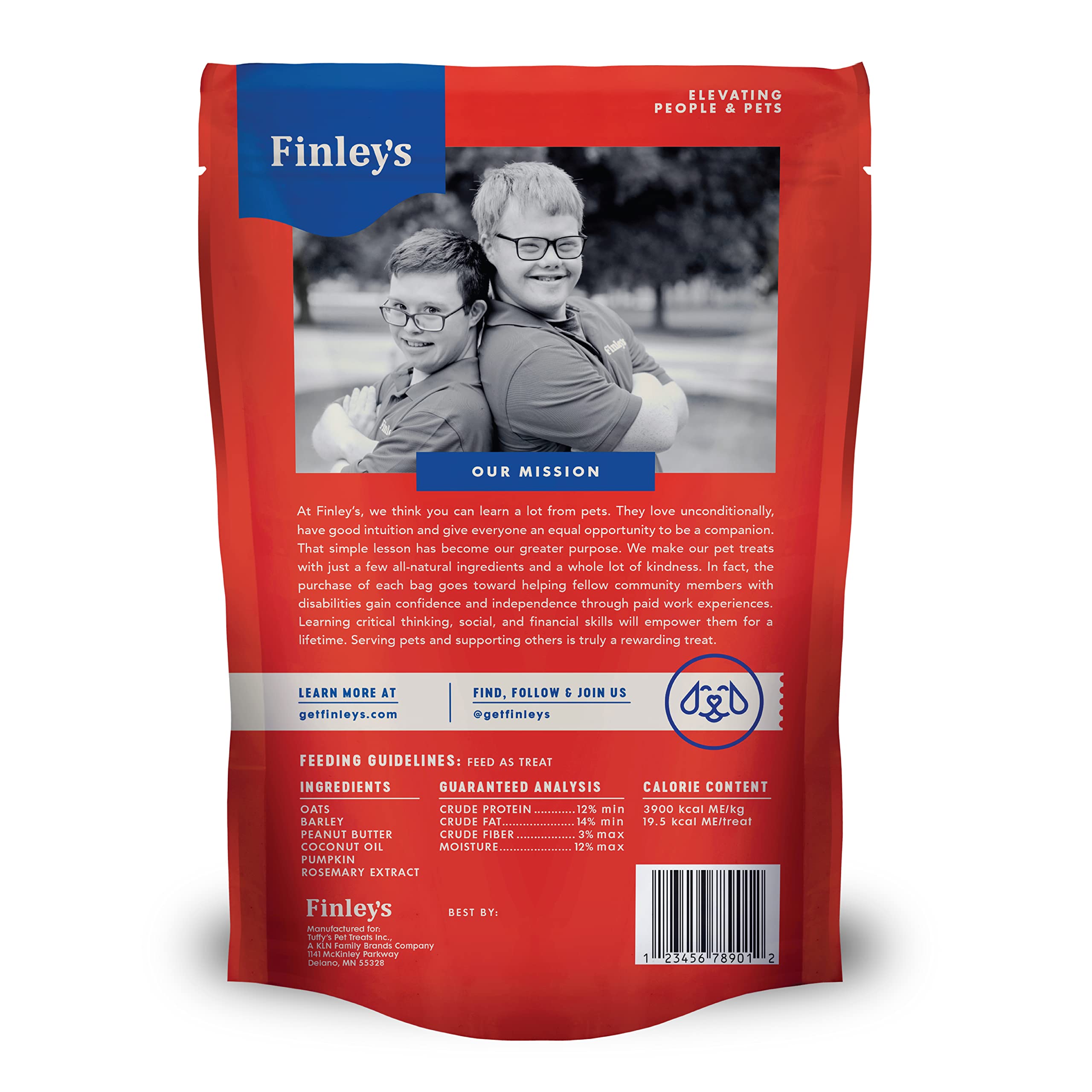 Finleys Peanut Butter & Pumpkin Dog Biscuit Treats, All Natural, Limited Ingredient Dog Treats, 12 Ounce (Pack of 1)