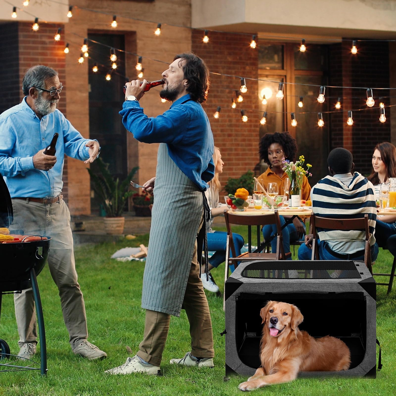 36X25X25 Inch Dog Crate, Large Dog Crate For Large Or Medium Dogs, Portable And Foldable Design Of Dog Cage, Perfect For Travel