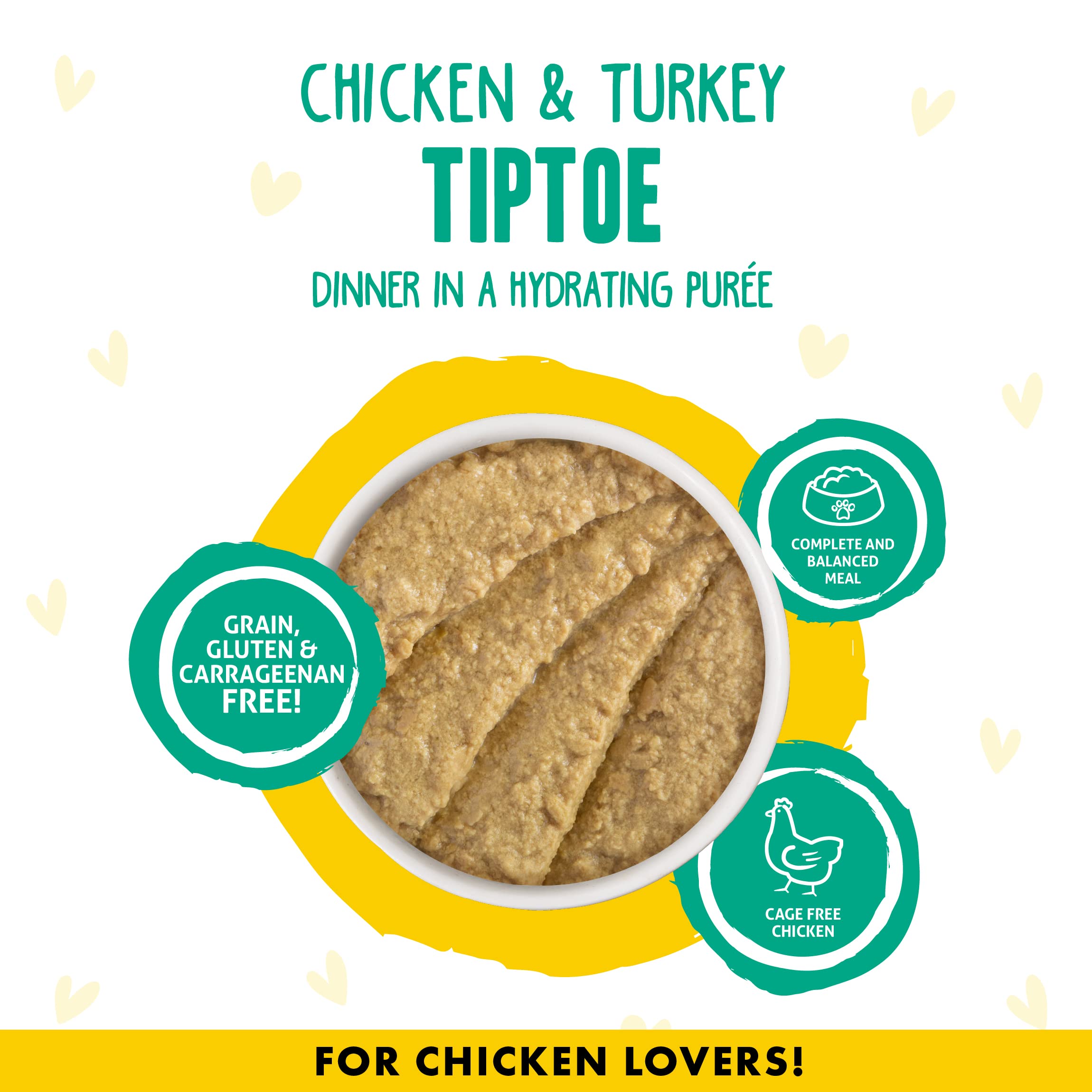 B.F.F. PLAY - Best Feline Friend Pat   Lovers, Aw Yeah!, Chicken & Turkey Tiptoe with Chicken & Turkey, 3oz Pouch (Pack of 12)