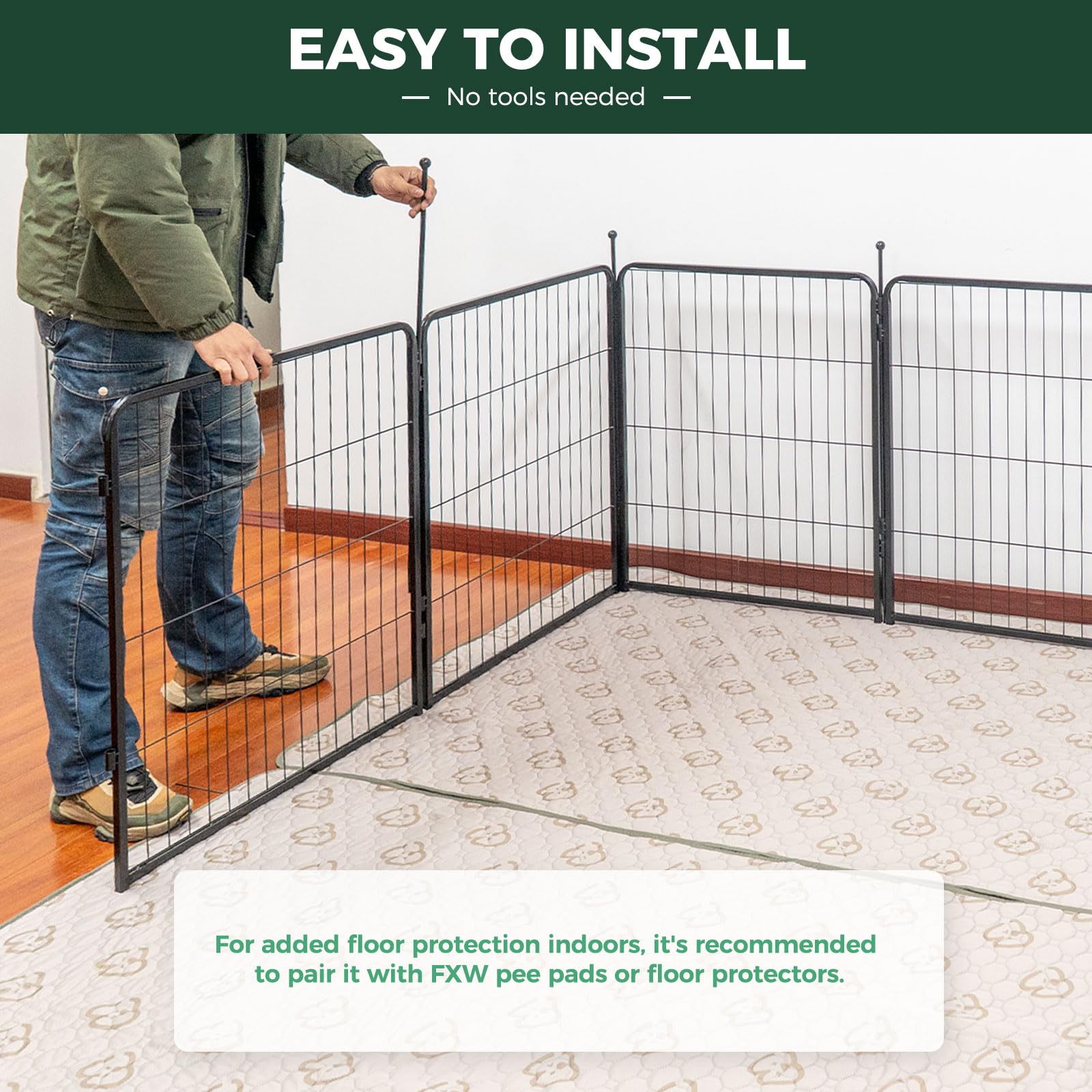 Fxw Rollick Dog Playpen For Yard, Rv Camping, 45 Inch 48 Panels For Large Dogs│Patented