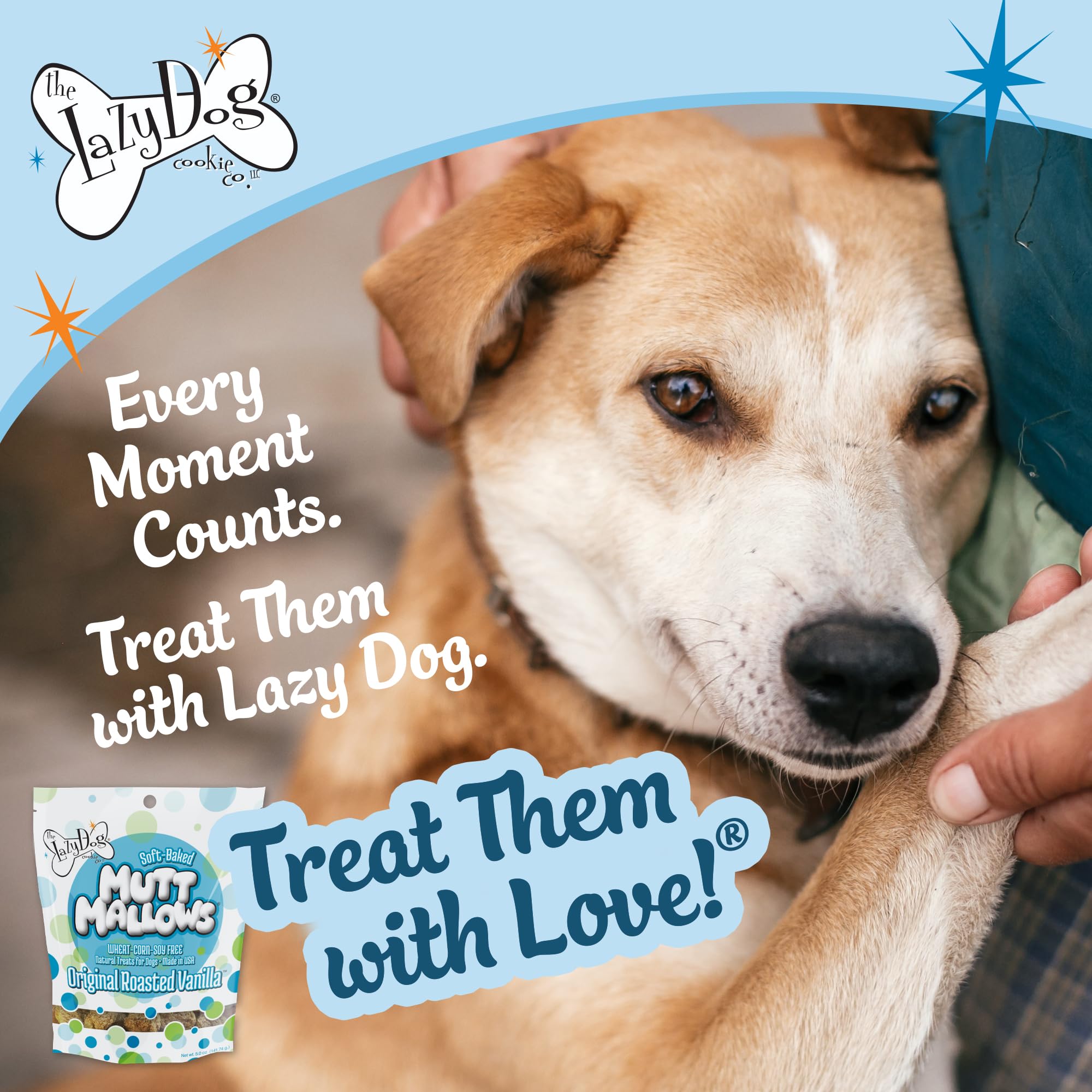 Lazy Dog Mutt Mallows Soft Baked Dog Treats Original Roasted Vanilla 5 Oz