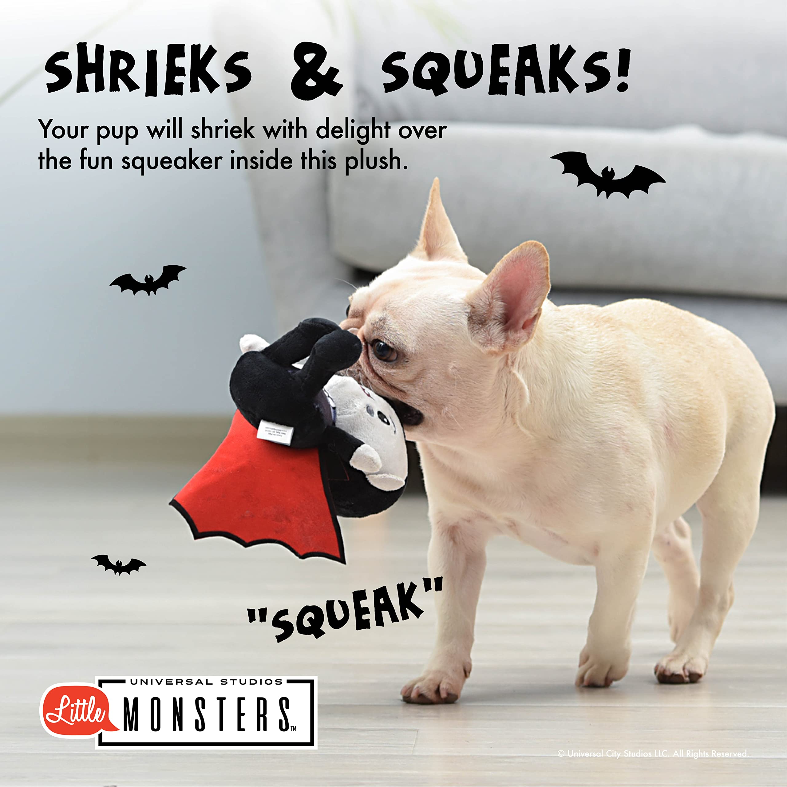 Universal Plush Dracula Toy for Dogs - 9" Horror Monsters Pet Product, Soft Plush Material, Perfect for Little Monsters