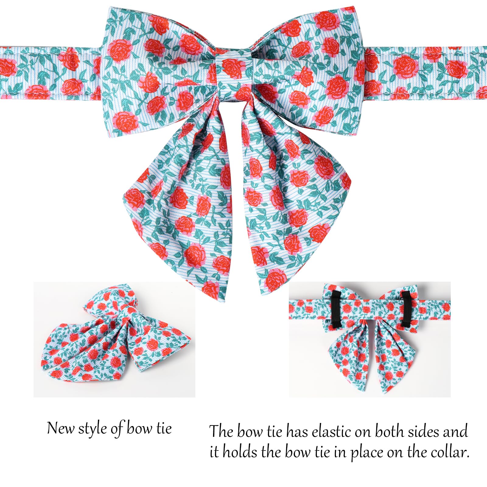 Lionet Paws Design Dogs Collar Cute Flower Sailor Bow Dog Collars For Girl Female Small Medium Dogs With Rose Xs