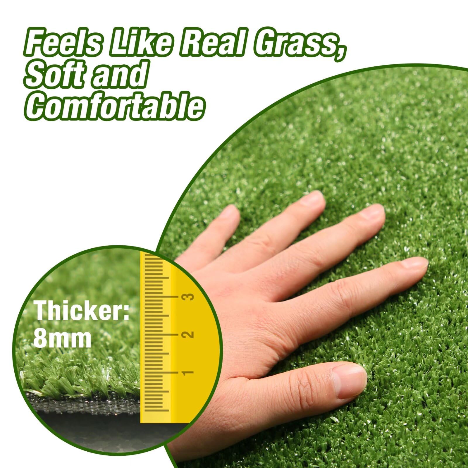 Globreen Artificial Grass For Dogs Potty, 3Ftx5Ft Puppy Grass Pee Pad, Indoor Outdoor Pets Turf Fake Grass Rug For Balcony Patio