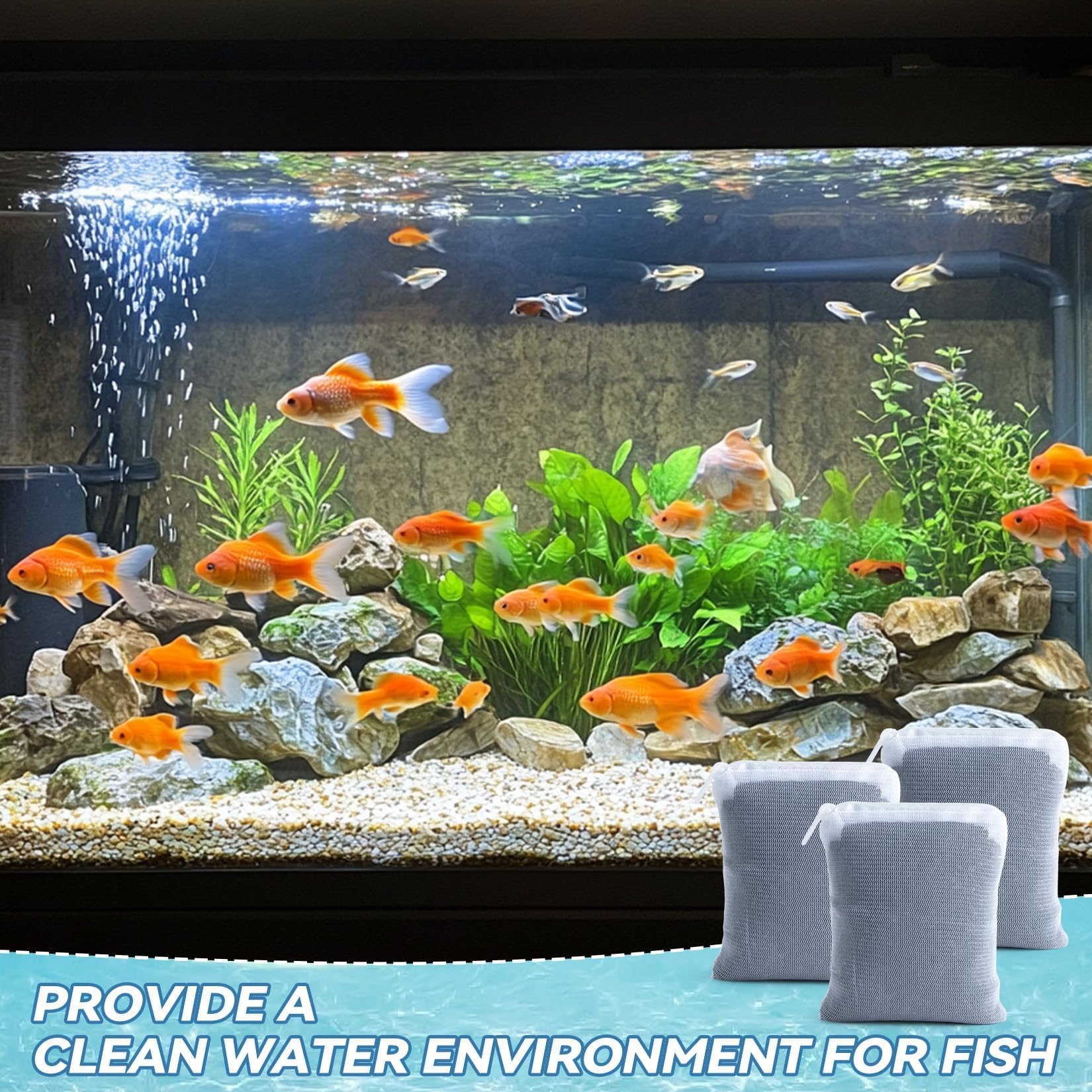 Maqihan 410G Activated Charcoal - Activated Carbon Aquarium Filter Media Charcoal Pellets For Fish Tank Supplies Media Bags For