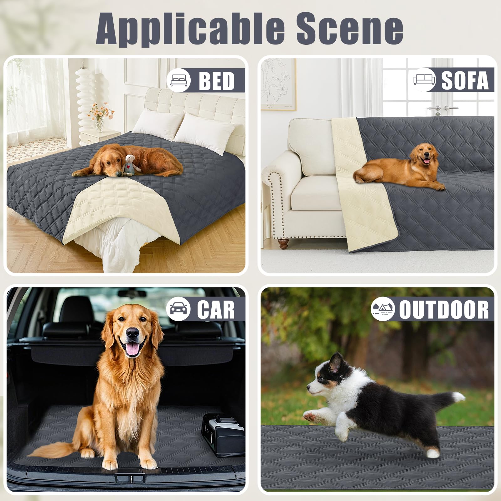 Smiry Waterproof Dog Bed Cover Blanket 40x70, Soft Reversible Pet Blanket, Washable Leakproof Cats Dogs Couch Cover for Sofa, Co