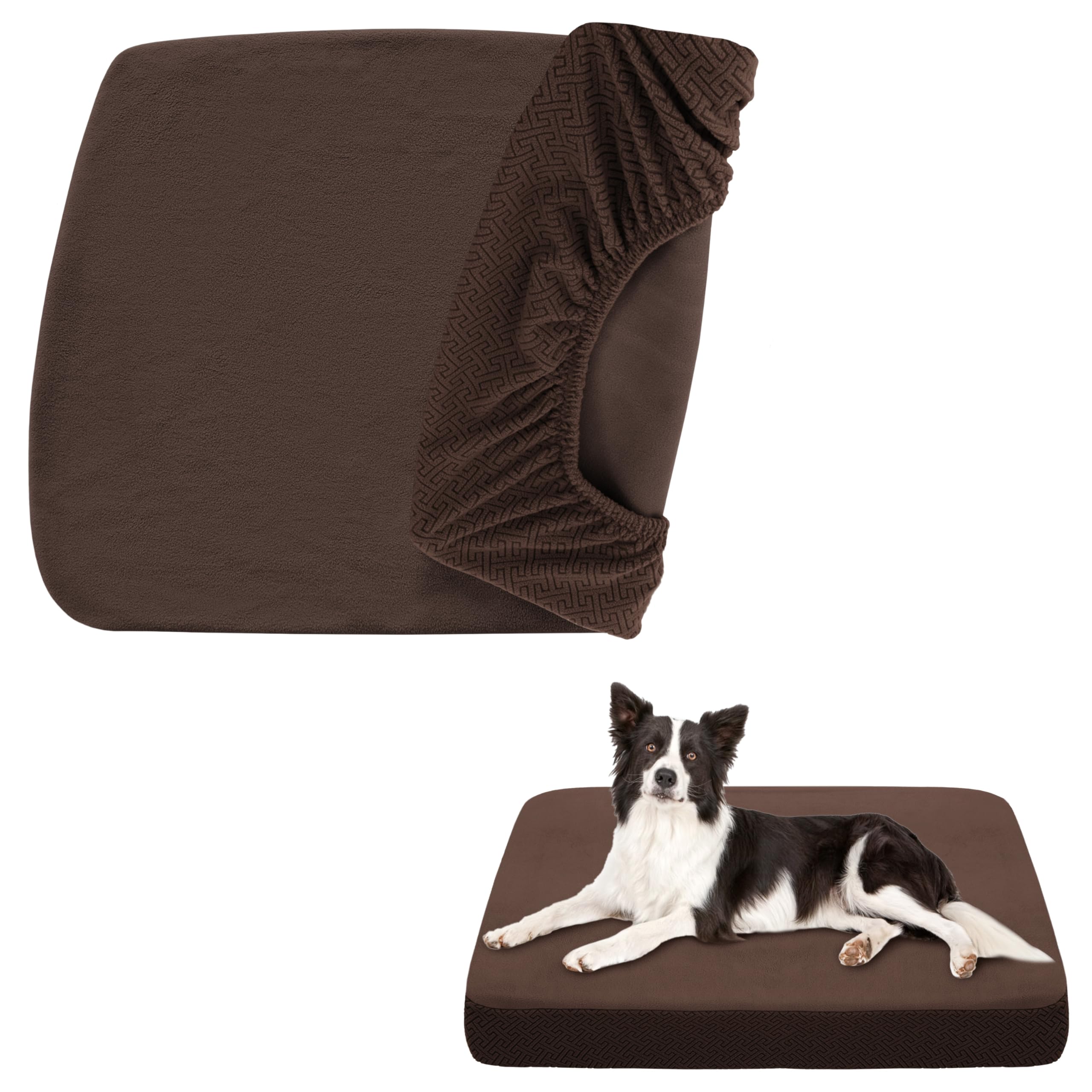 Softown Dog Bed Replacement, Washable Waterproof Cover For Dog Cat, Brown, 48X30X6 Inches