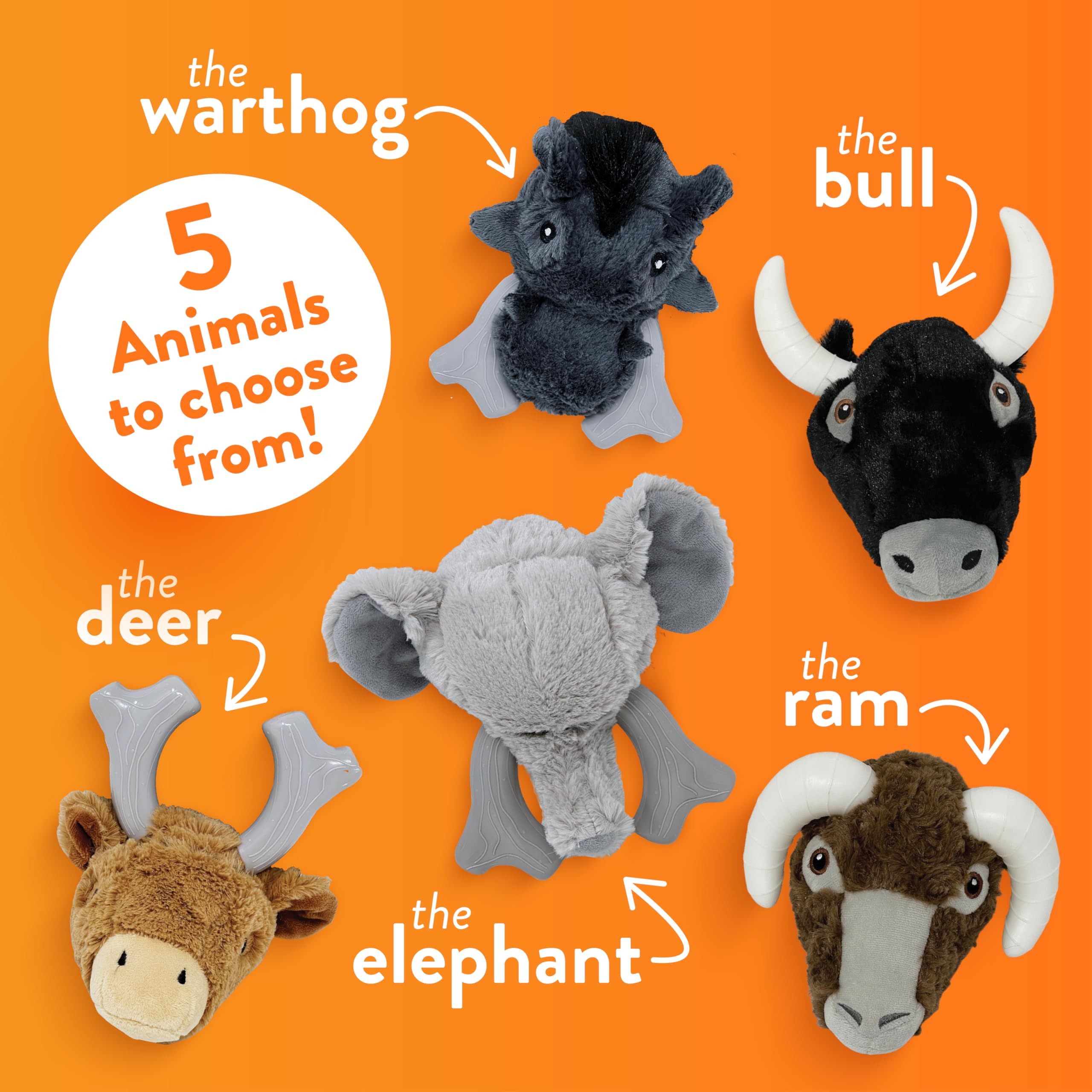 Spunky pup Knucklehead Durable Dog Toy - 2-in-1 Plush & Chew Toy for Aggressive Chewers, Chicken-Flavored Dental Chew, Durable D