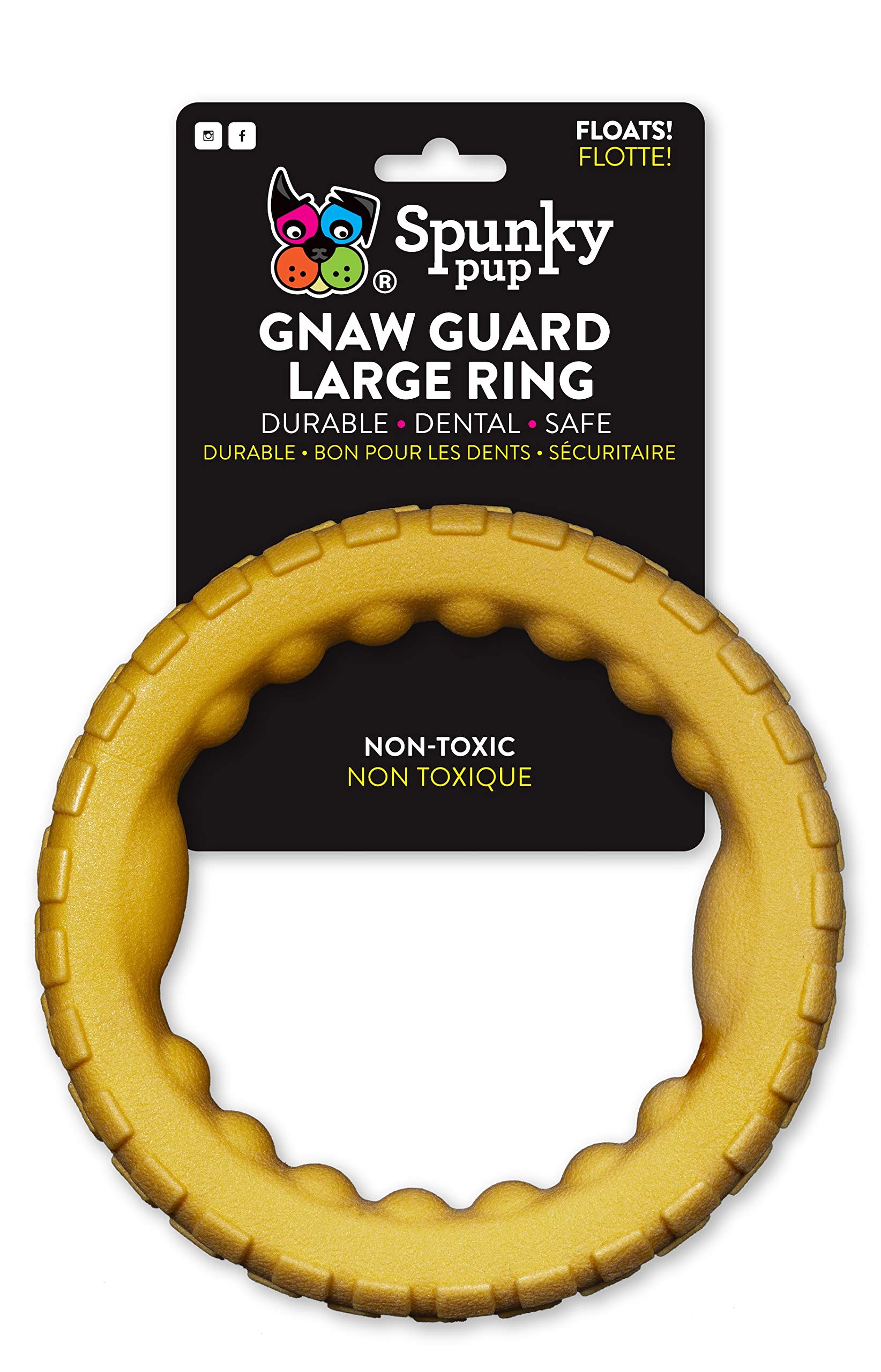 Spunky Pup Gnaw Guard Foam Dog Toy | Strong Dental Chew Toy | Promotes Healthy Teeth & Gums | Large Ring