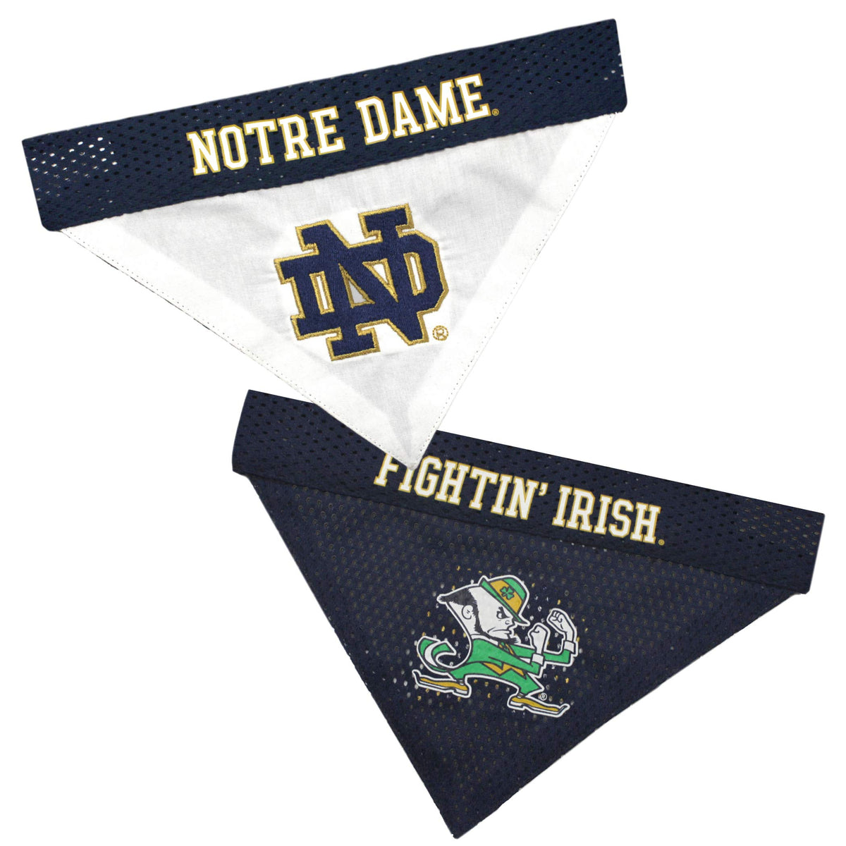 Pets First Collegiate Pet Accessories, Reversible Bandana, Notre Dame Fighting Irish Size Small/Medium