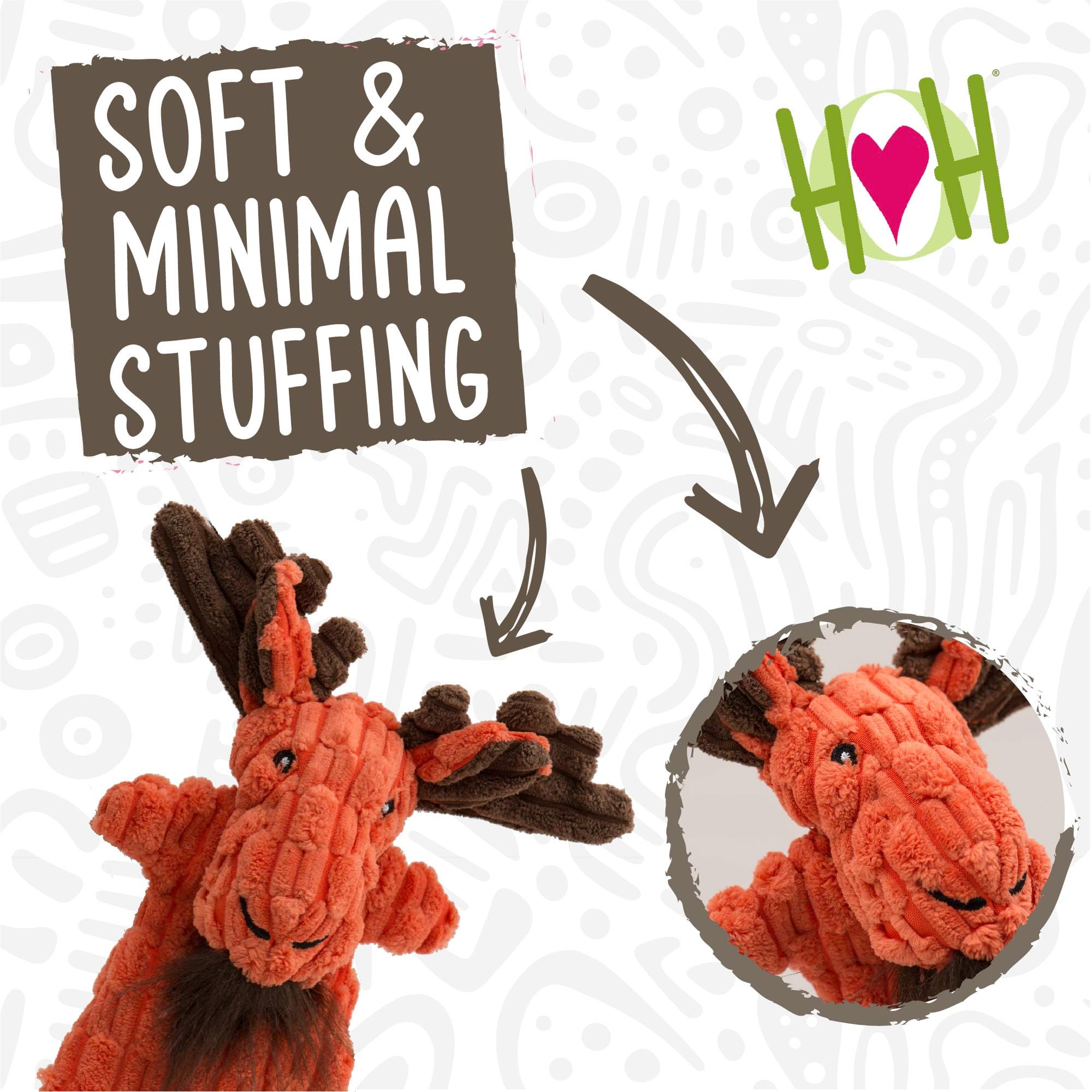 Hugglehounds Flatties - Dog Plush Toys To Keep Them Busy, Squeaky Crinkle Pet Toy For Small, Medium, & Large Dogs, Durable Stuff