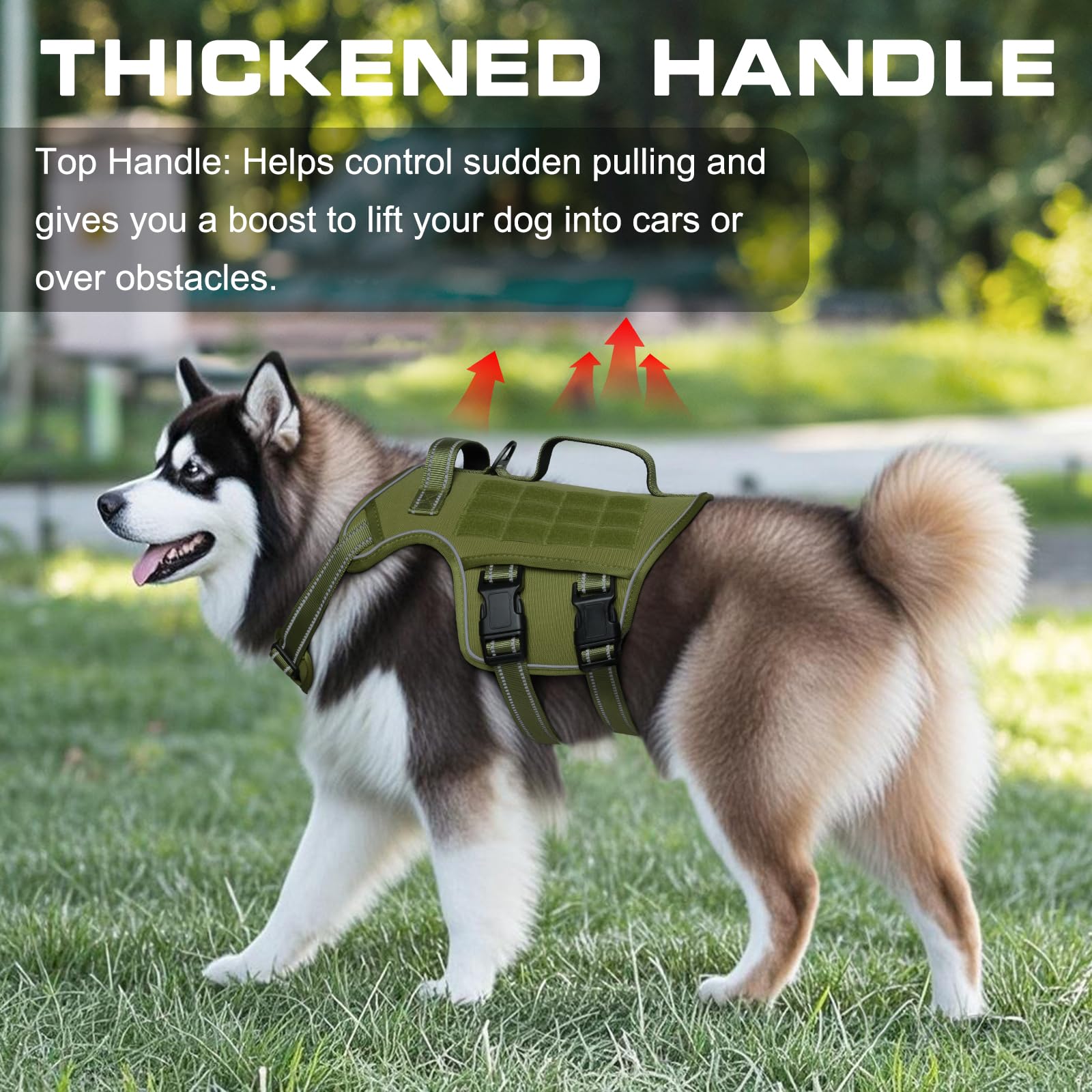 Dog Harness for Large Dogs Heavy Duty, Tactical No Pull Dog Harness with Molle System, Easy On and Off Service Dog Vest, Breatha