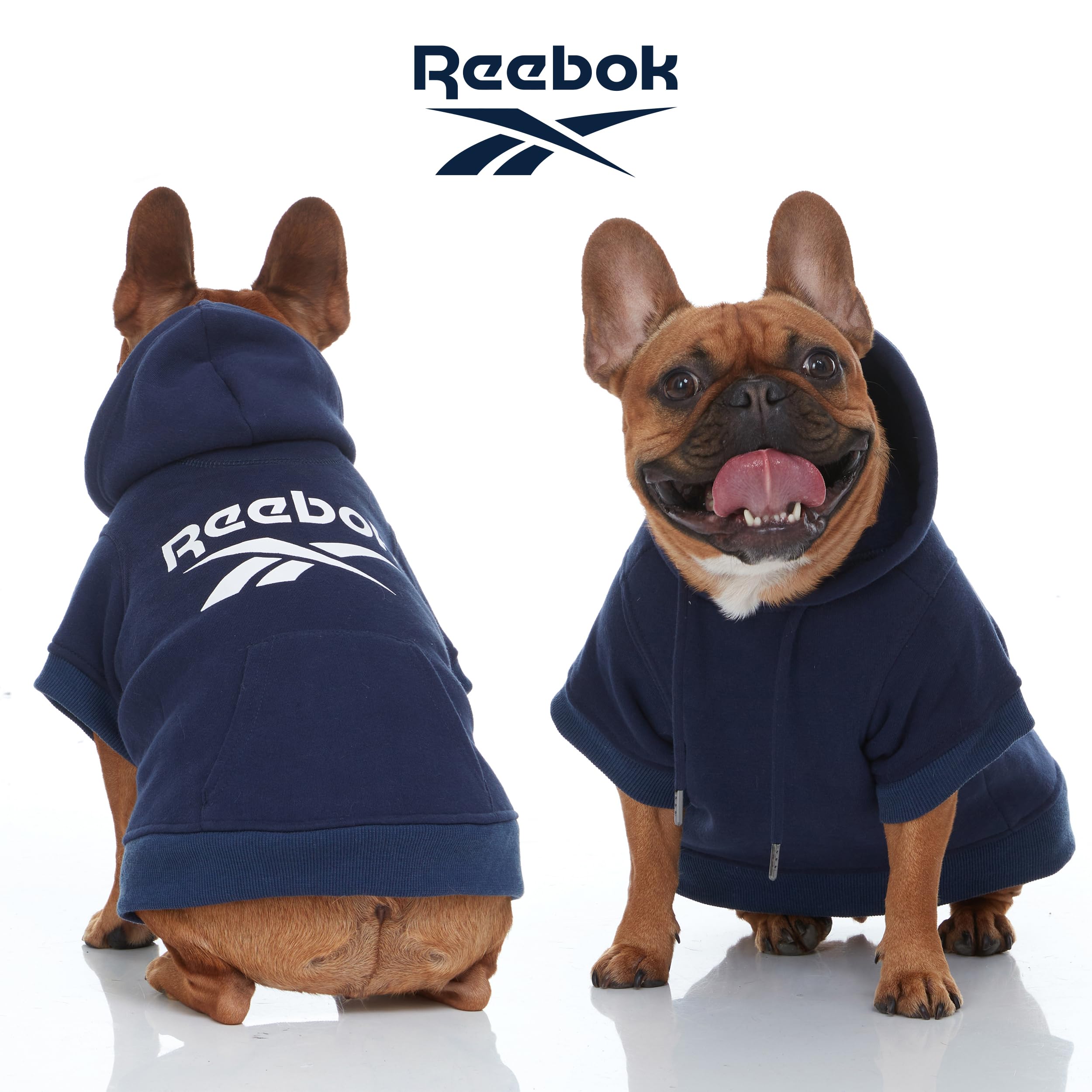 Reebok Dog Hoodie - Fleece Dog Sweater With Leash Hole, Cold Winter Sweatshirt For Small, Medium & Large Dogs, Perfect Cozy Warm