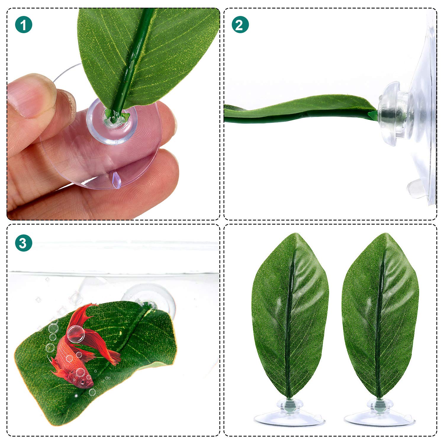 4 Pieces Betta Bed Leaf Hammock For Betta Fish, Lightweight And Realistic Resting Spot, No Bpa, Practical, Comfortable And Safe (Single Leaf)